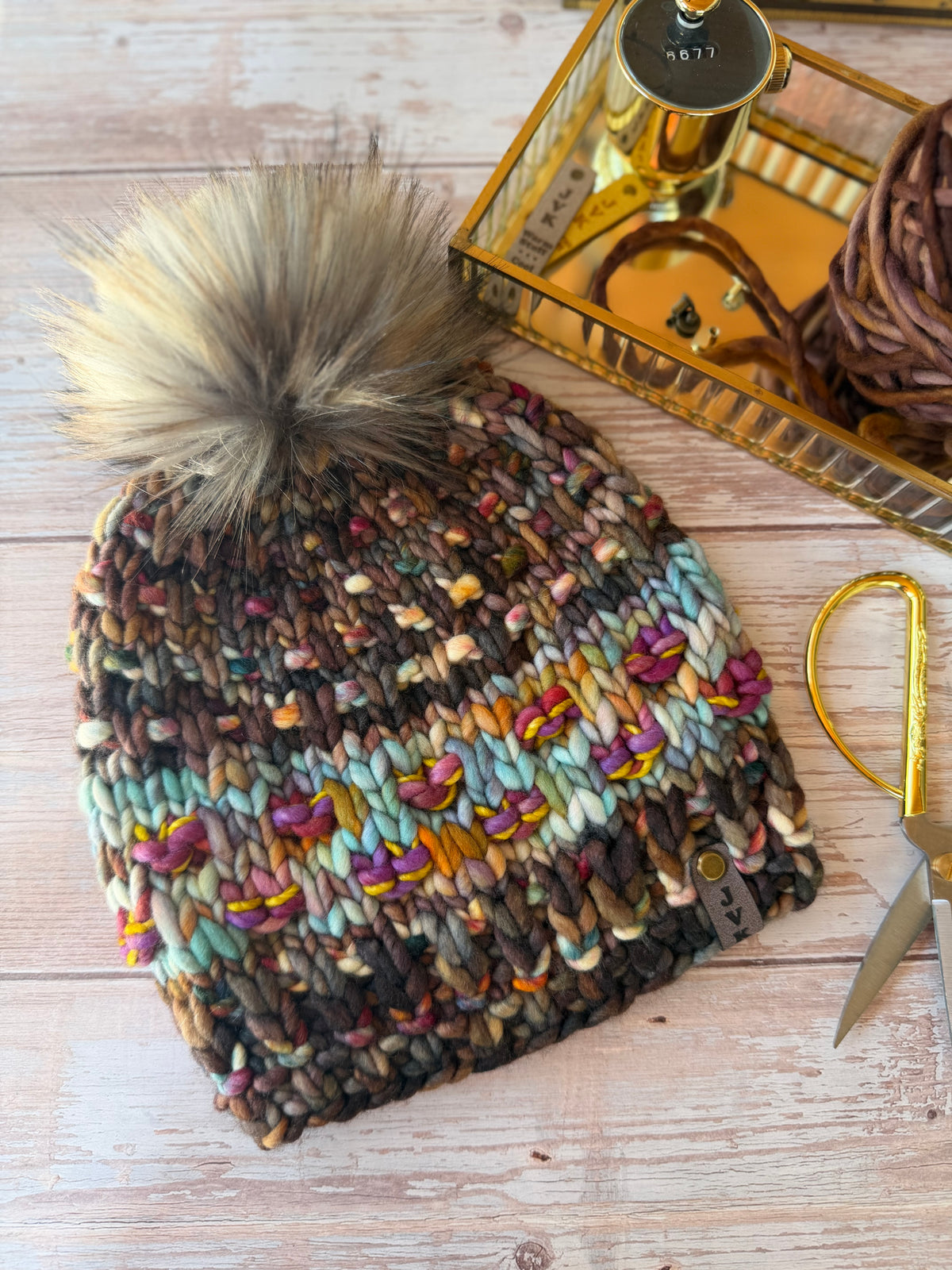 A Hand Knit Merino Wool Chunky Beanie