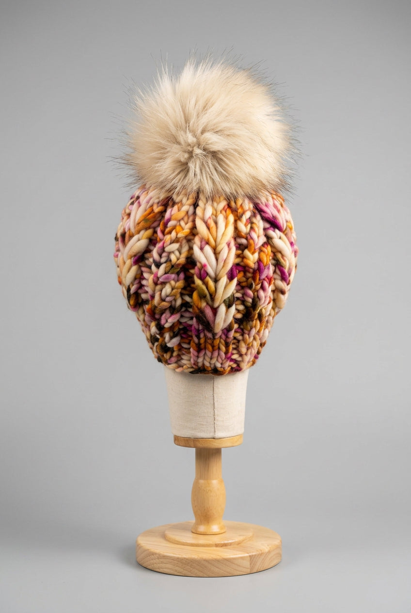 A Hand Knit Merino Wool Chunky Beanie