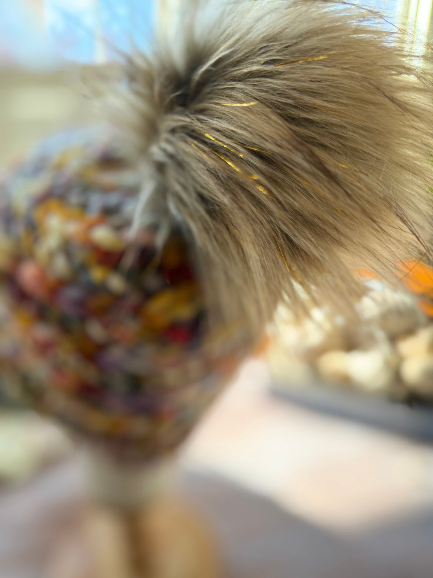 Hand Knit Merino Wool Chunky Beanie with Gold Pom Pom