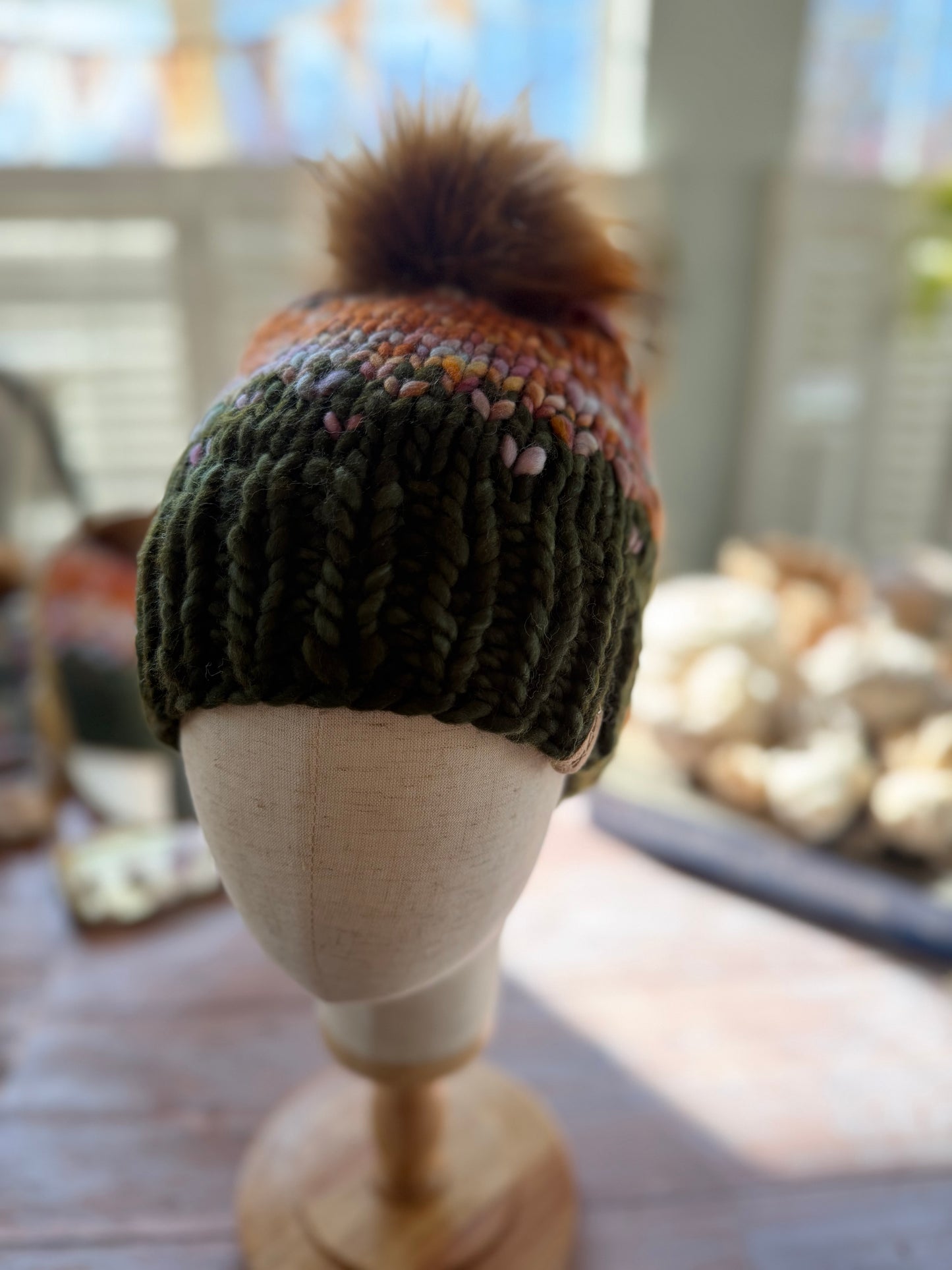 Hand Knit Merino Wool Chunky Beanie