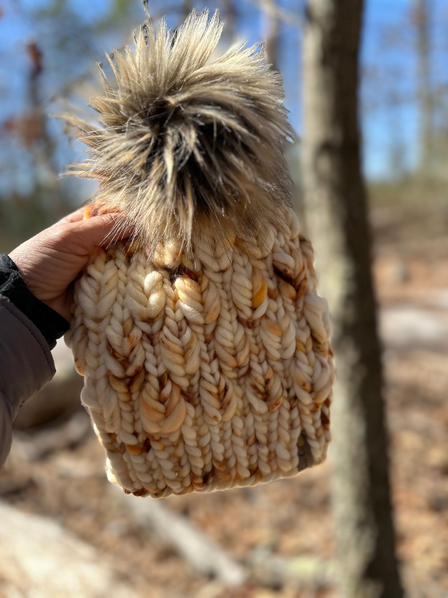 Hand Knit Luxury Beanie Birch Bark