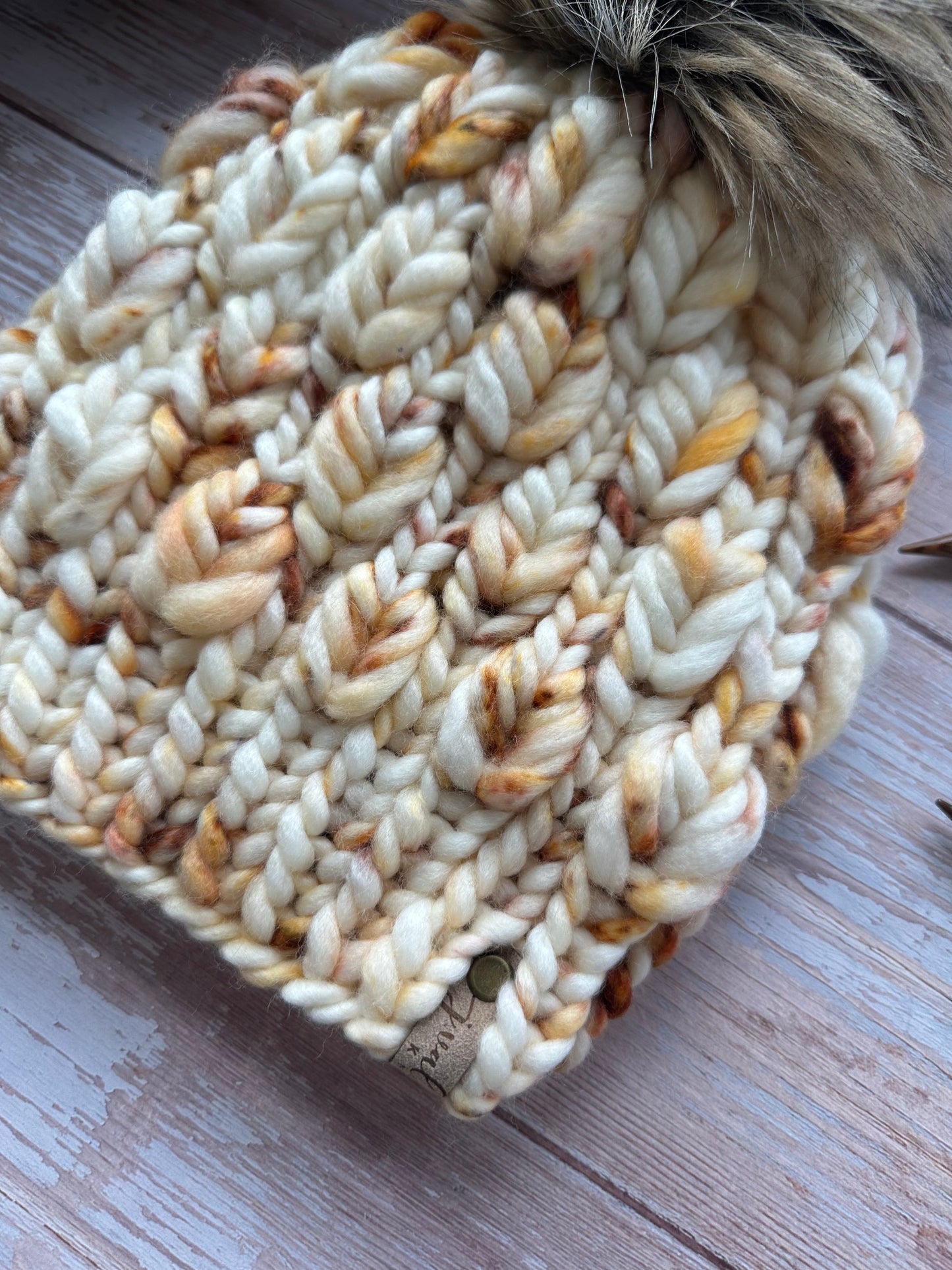 Hand Knit Luxury Beanie Birch Bark