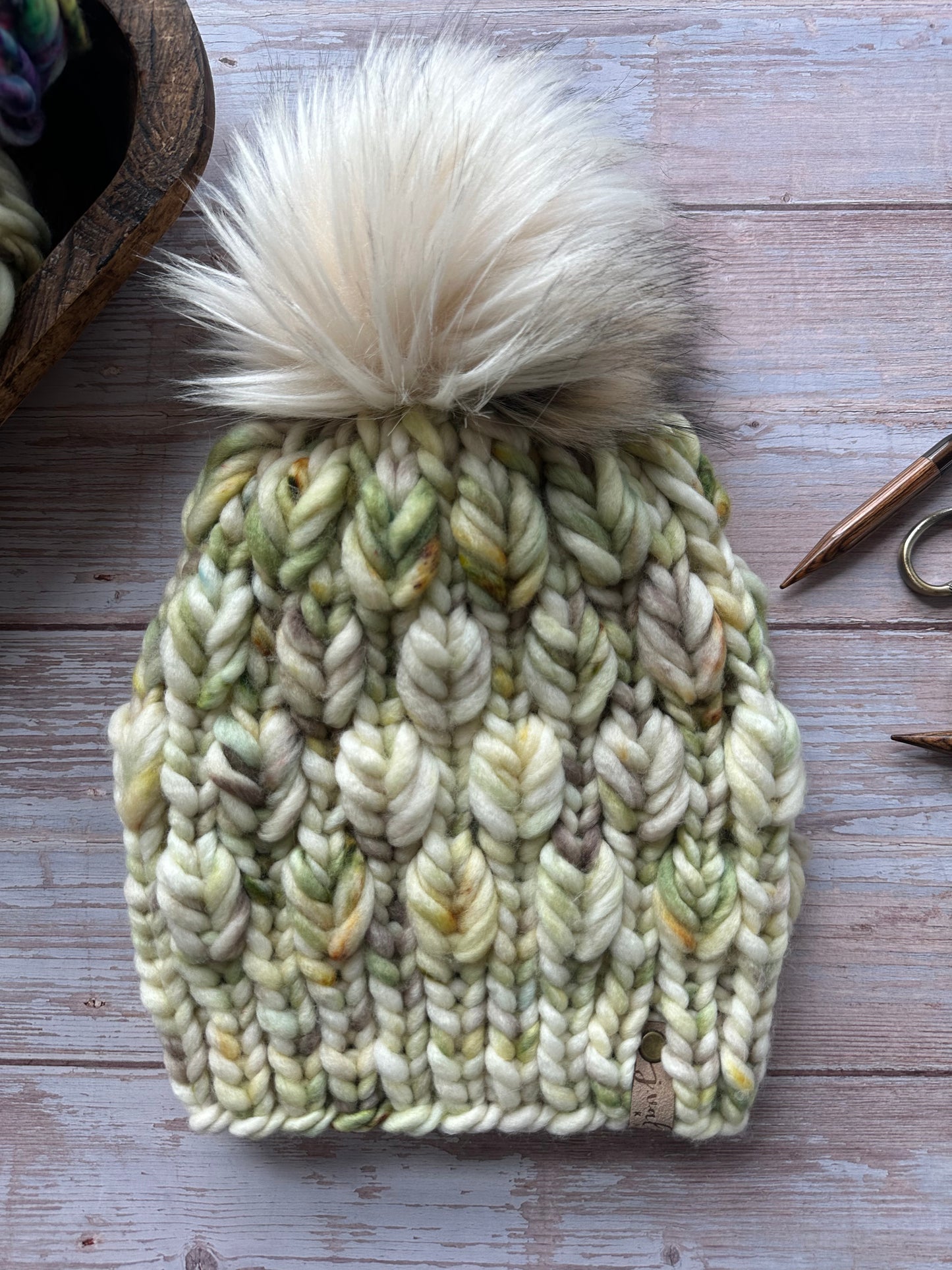 Hand Knit Luxury Beanie Pistachio