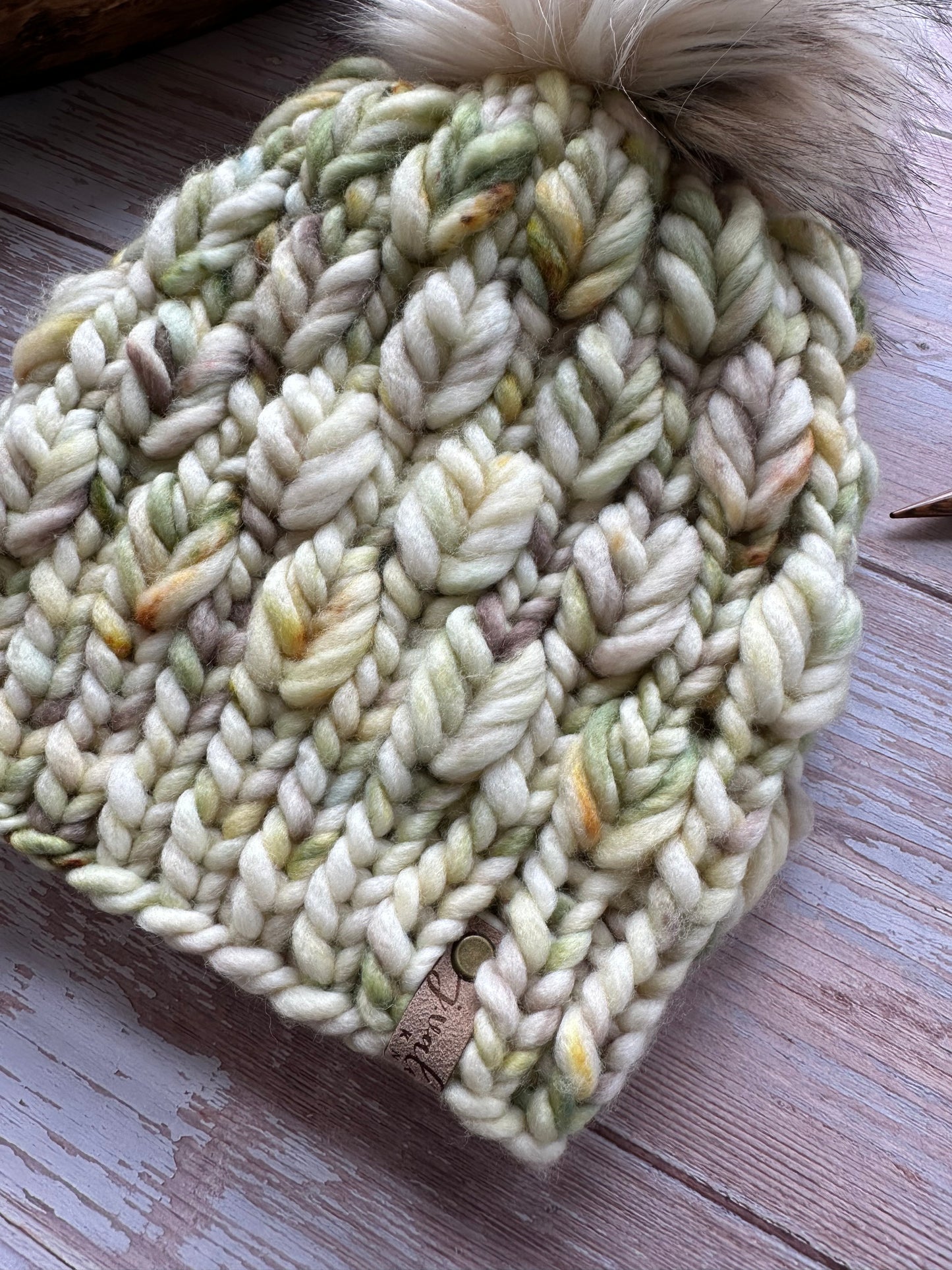 Hand Knit Luxury Beanie Pistachio