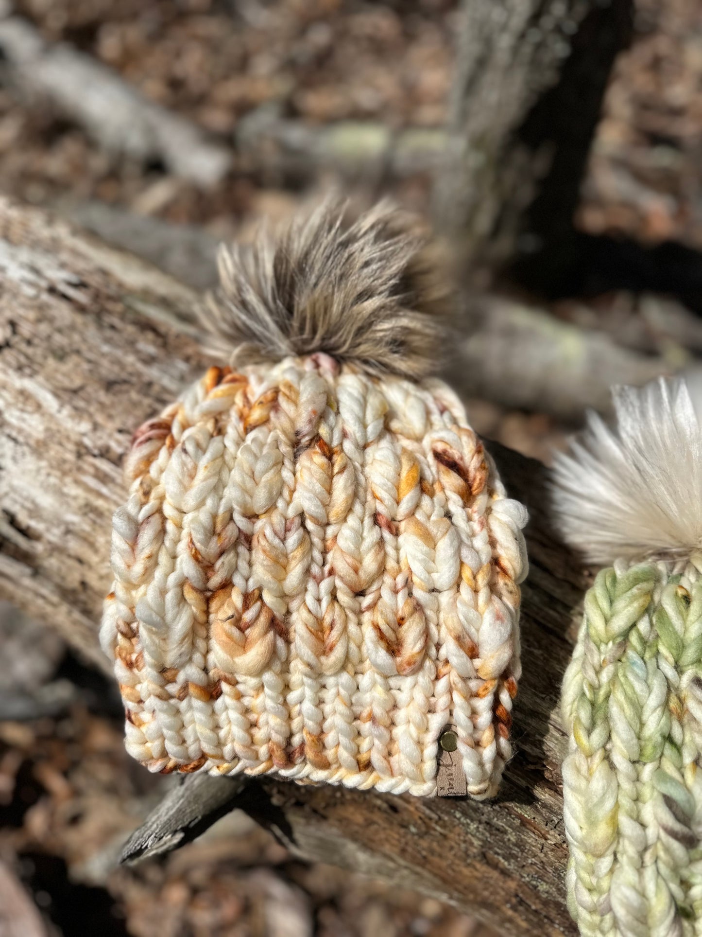 Hand Knit Luxury Beanie Birch Bark