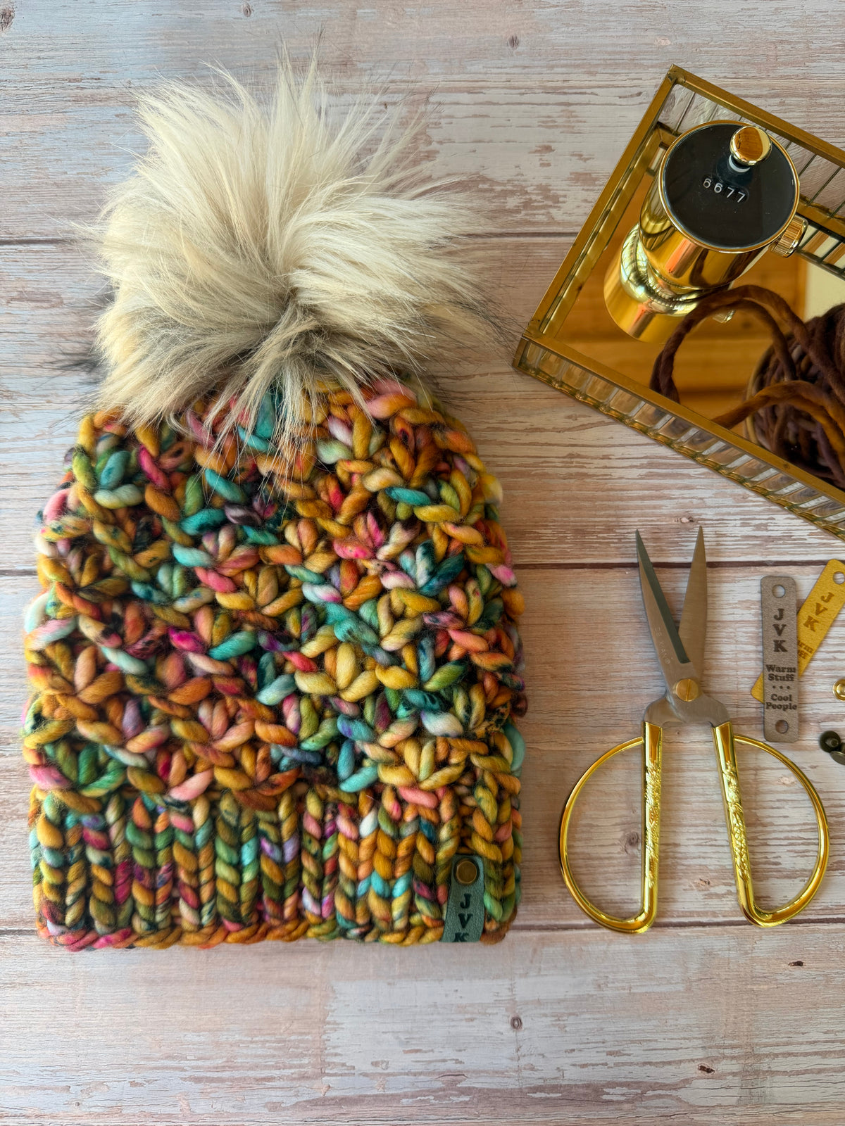 A Hand Knit Merino Wool Chunky Beanie