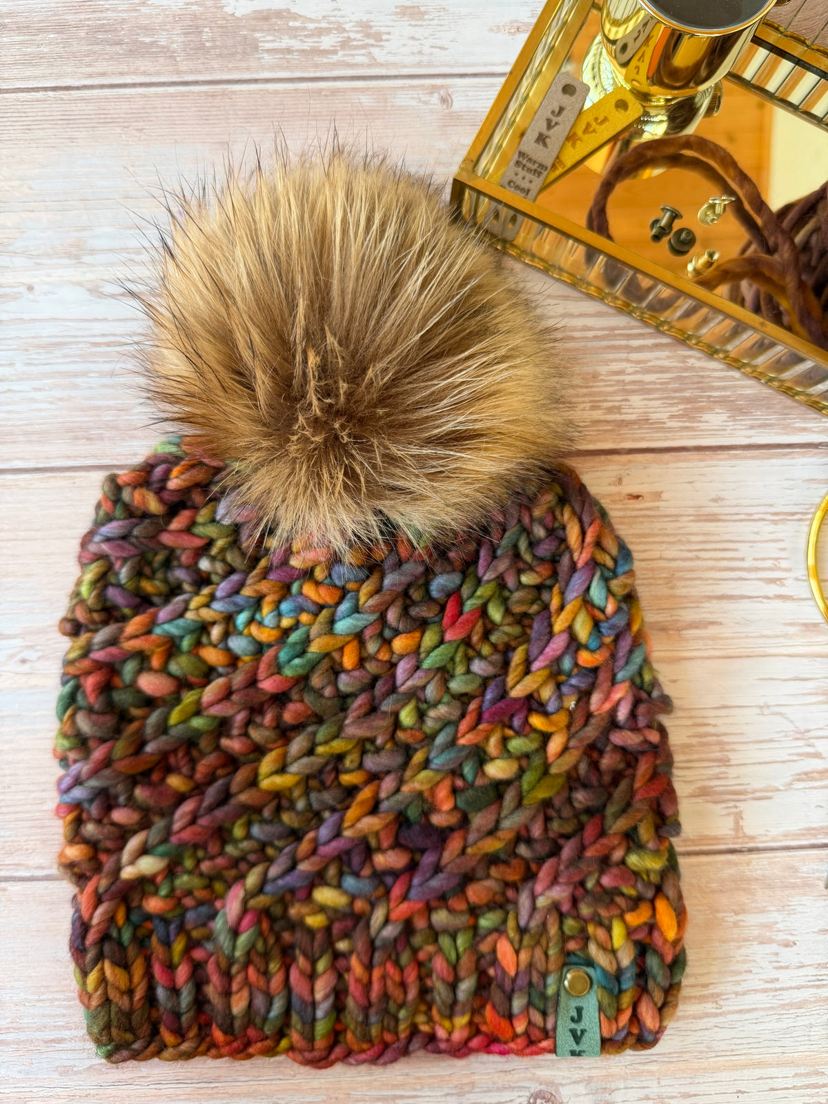 A Hand Knit Merino Wool Chunky Beanie