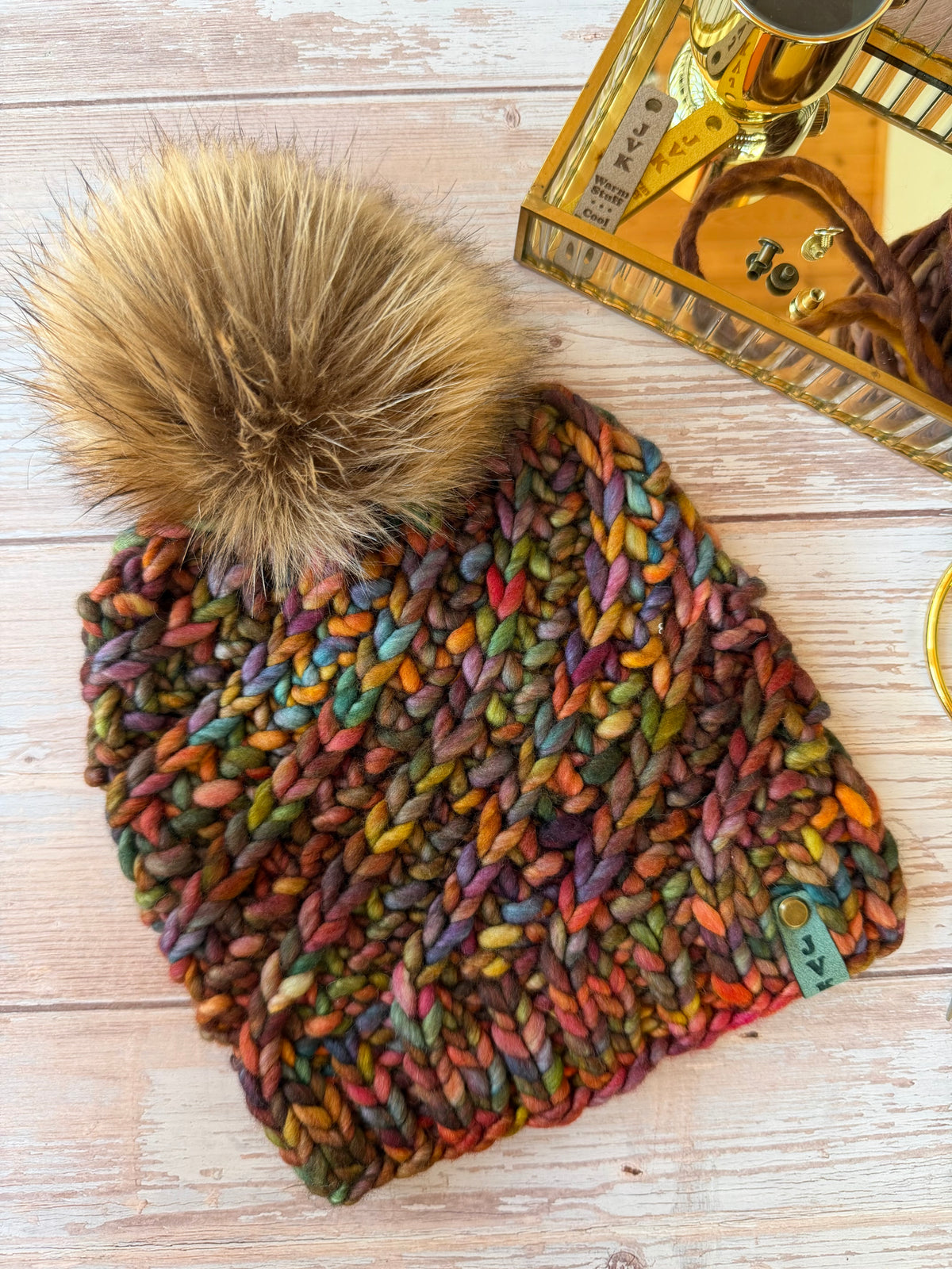 A Hand Knit Merino Wool Chunky Beanie