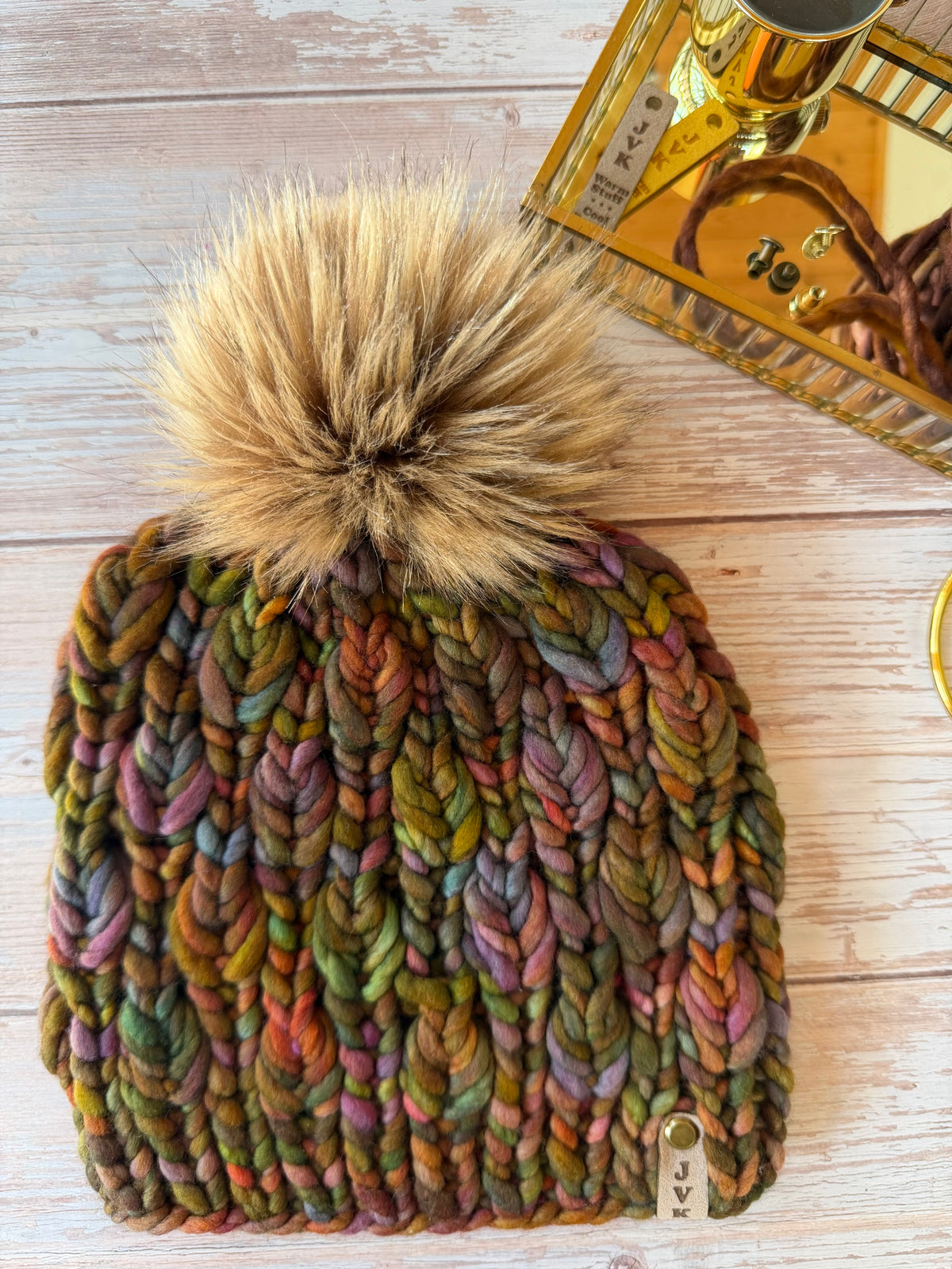 A Hand Knit Merino Wool Chunky Beanie
