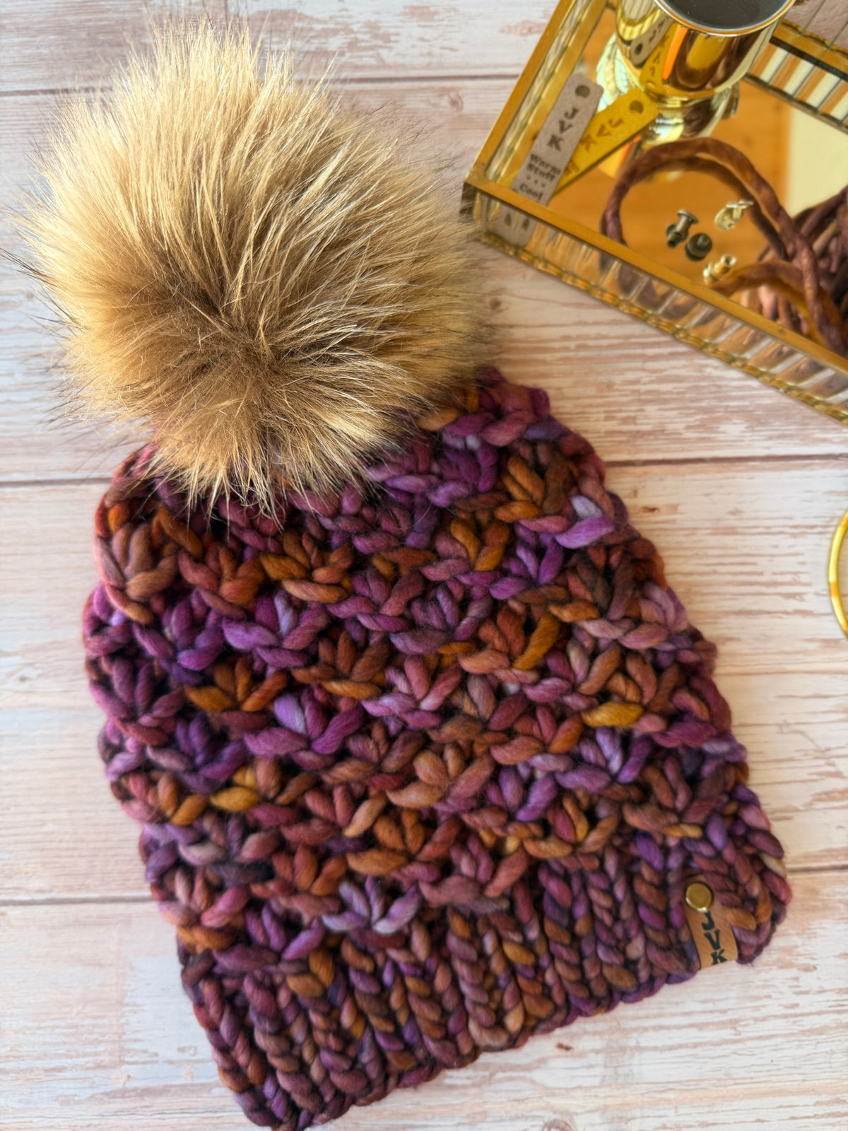 A Hand Knit Merino Wool Chunky Beanie