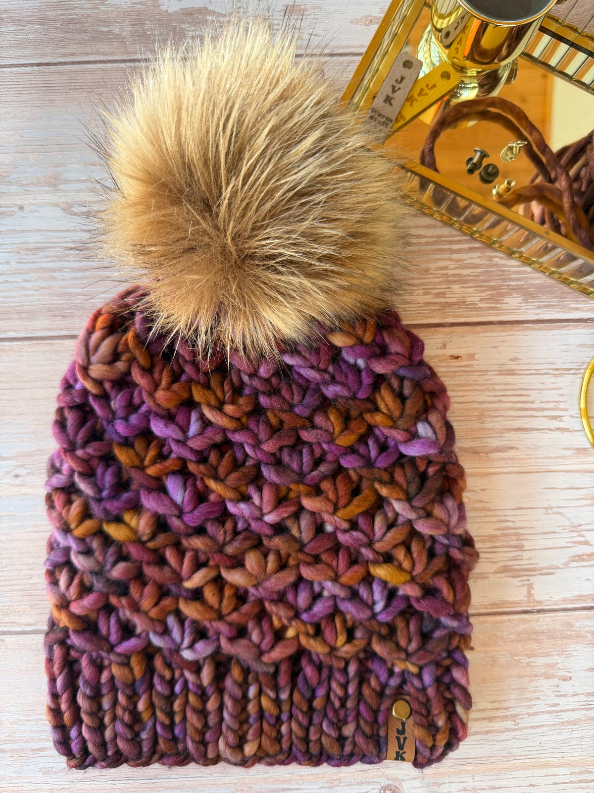 A Hand Knit Merino Wool Chunky Beanie
