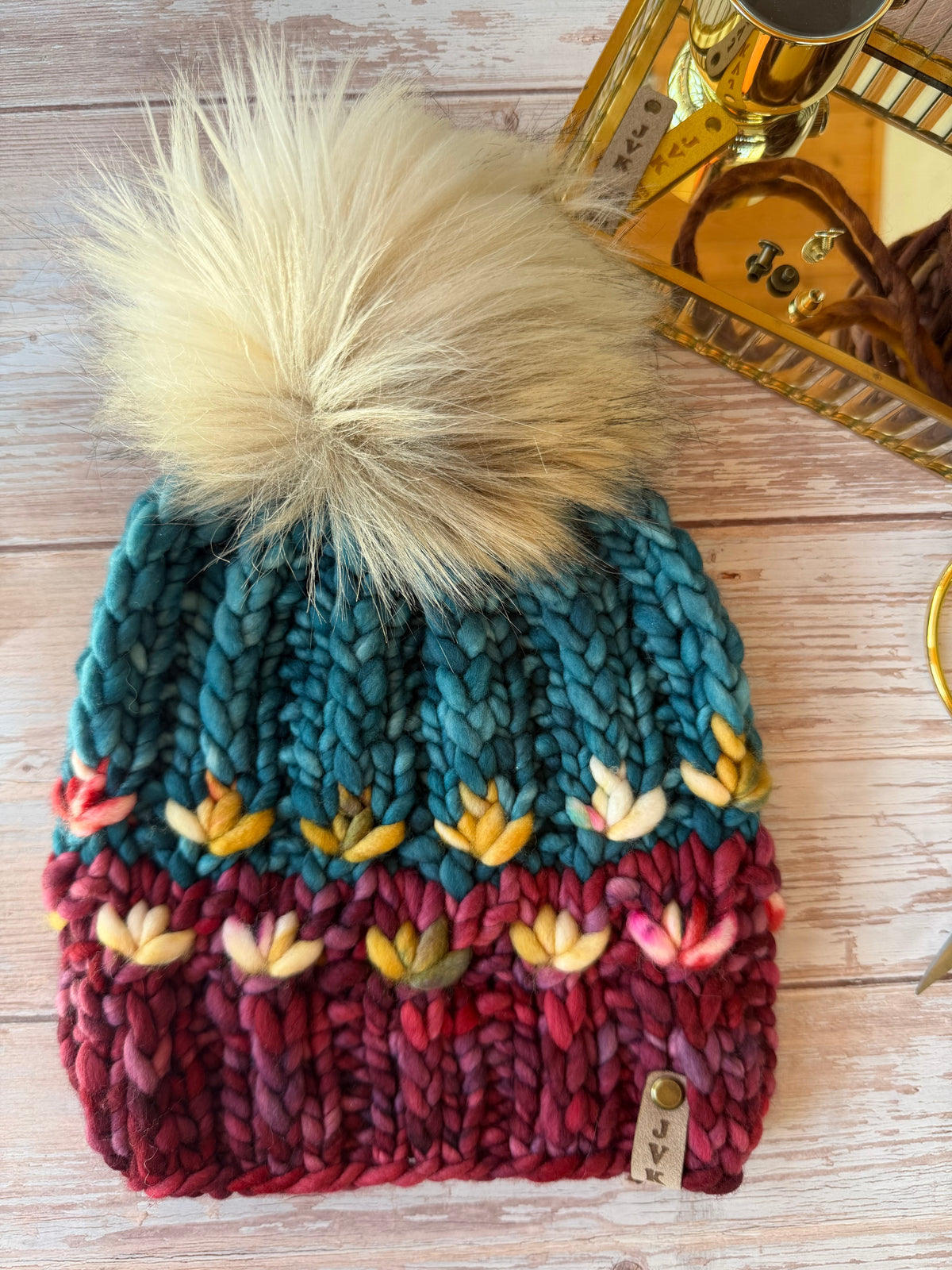 A Hand Knit Merino Wool Chunky Beanie