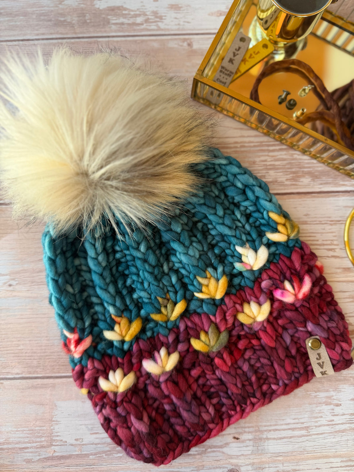 A Hand Knit Merino Wool Chunky Beanie