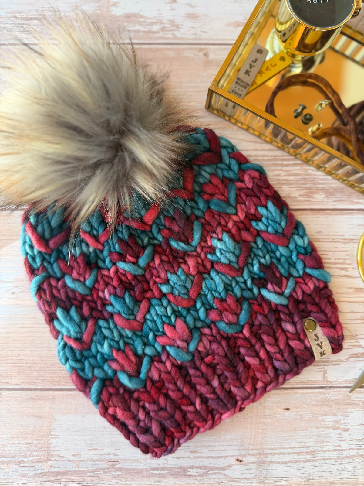 A Hand Knit Merino Wool Chunky Beanie