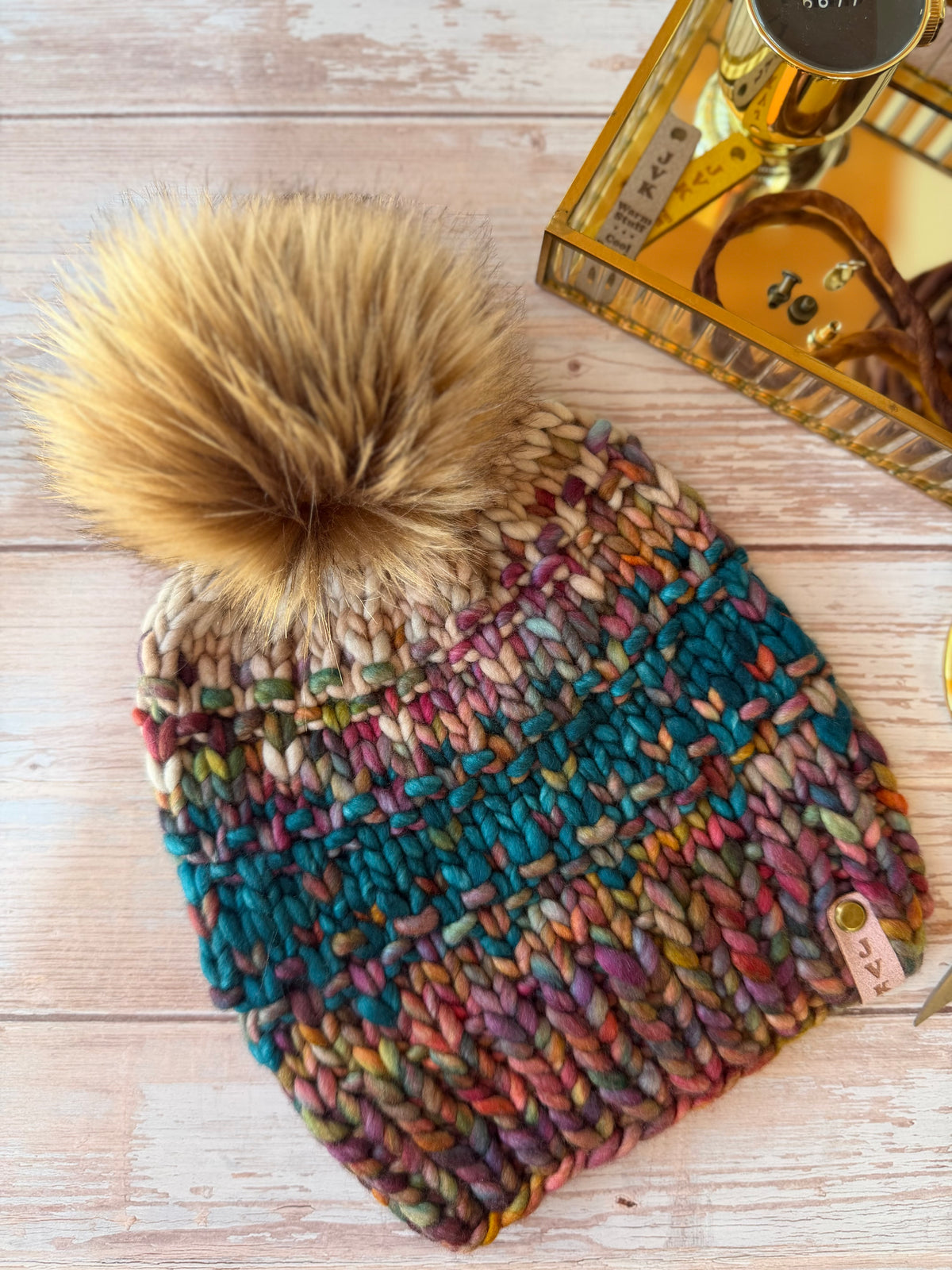 A Hand Knit Merino Wool Chunky Beanie
