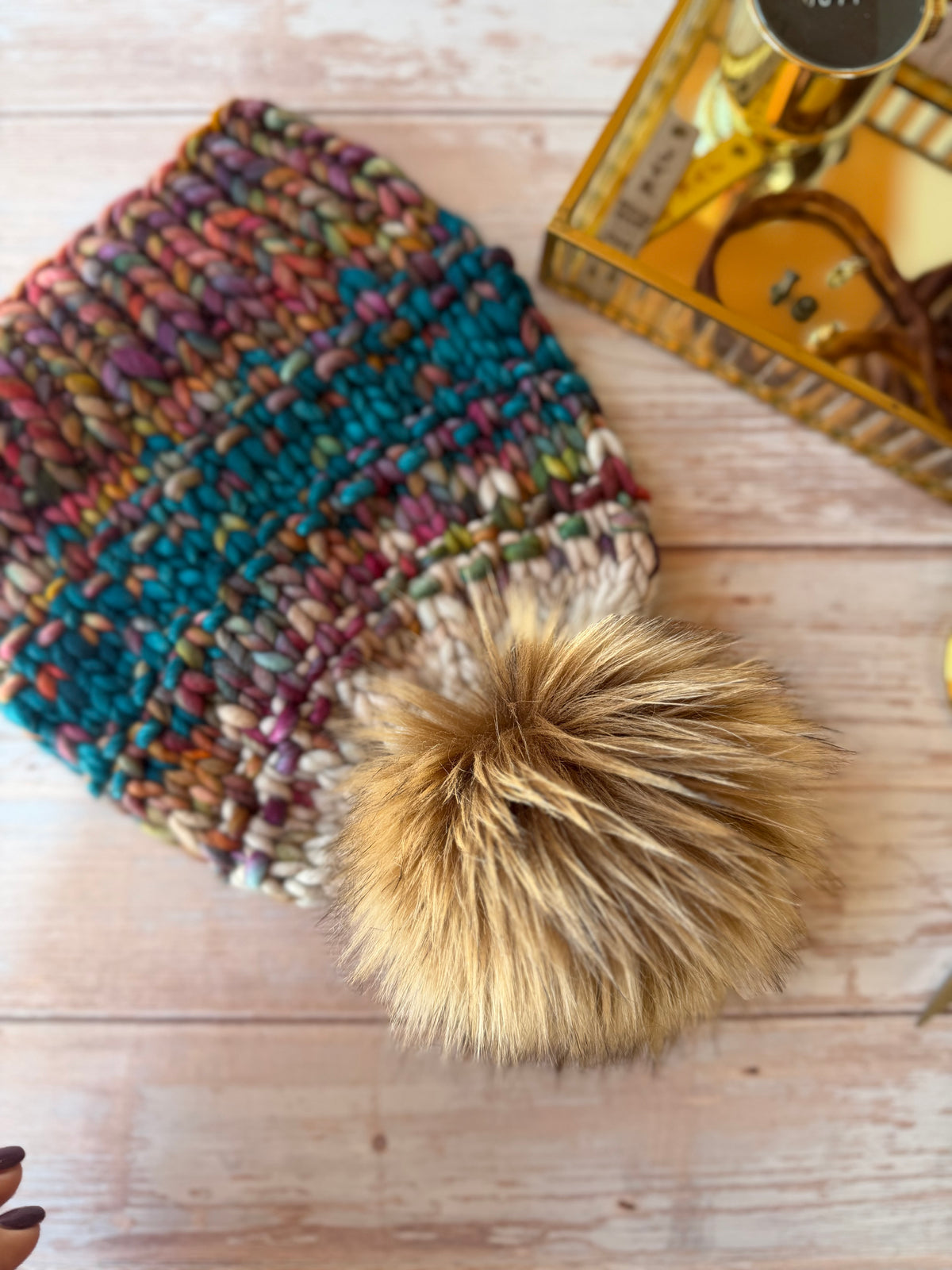 A Hand Knit Merino Wool Chunky Beanie