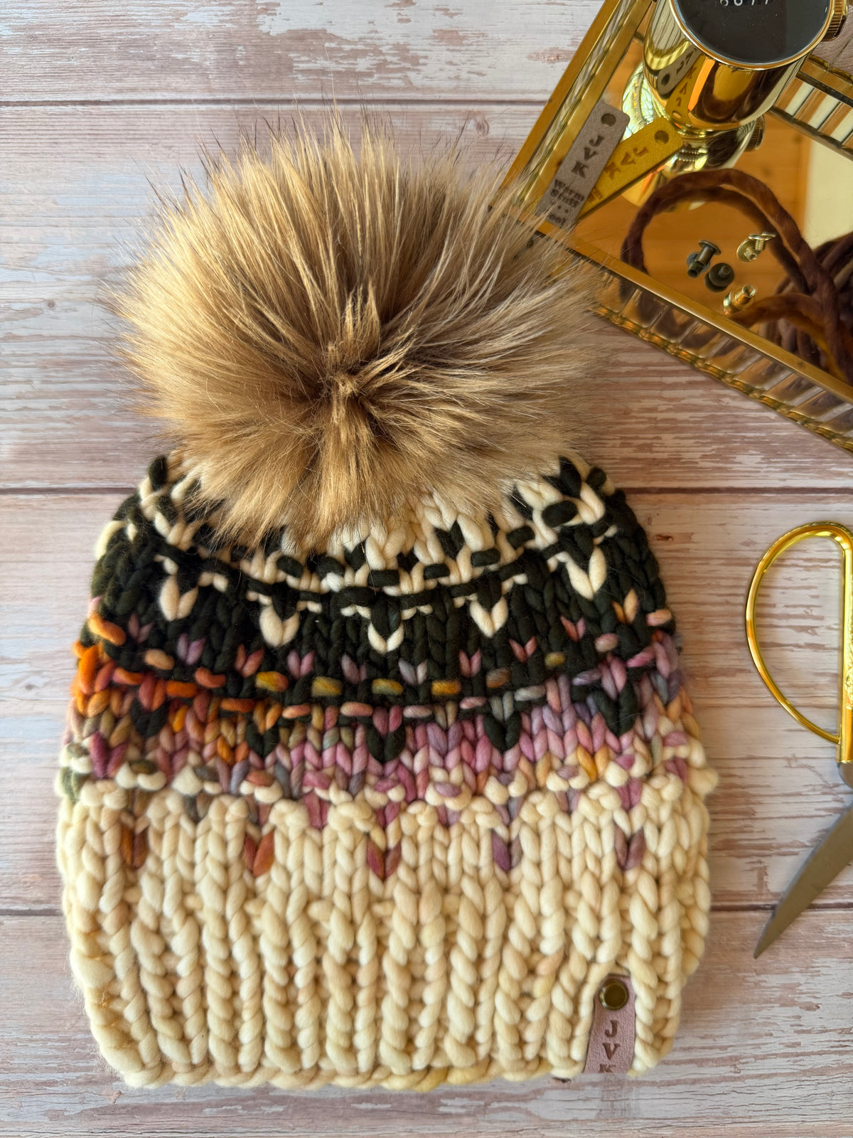 A Hand Knit Merino Wool Chunky Beanie