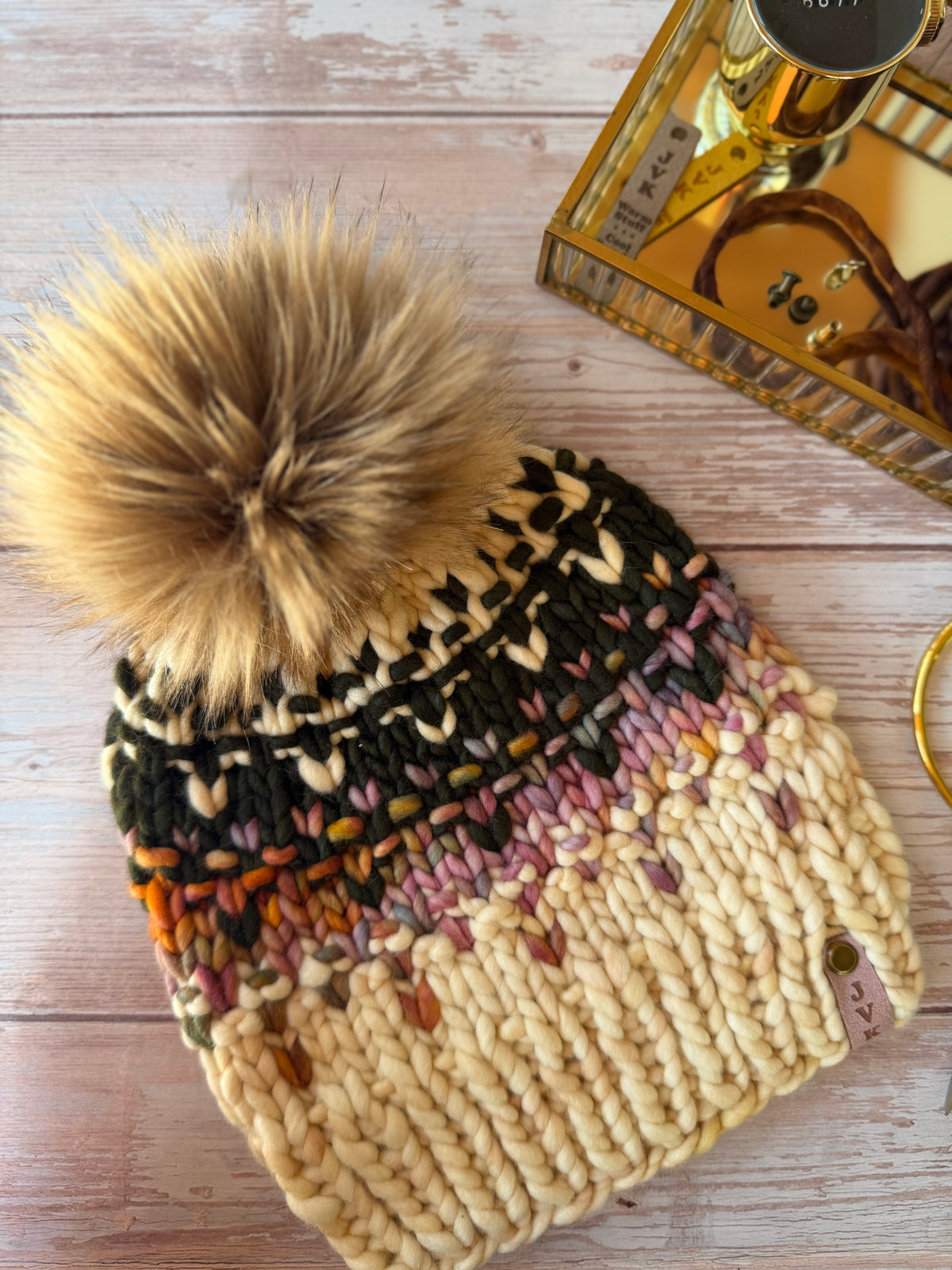 A Hand Knit Merino Wool Chunky Beanie