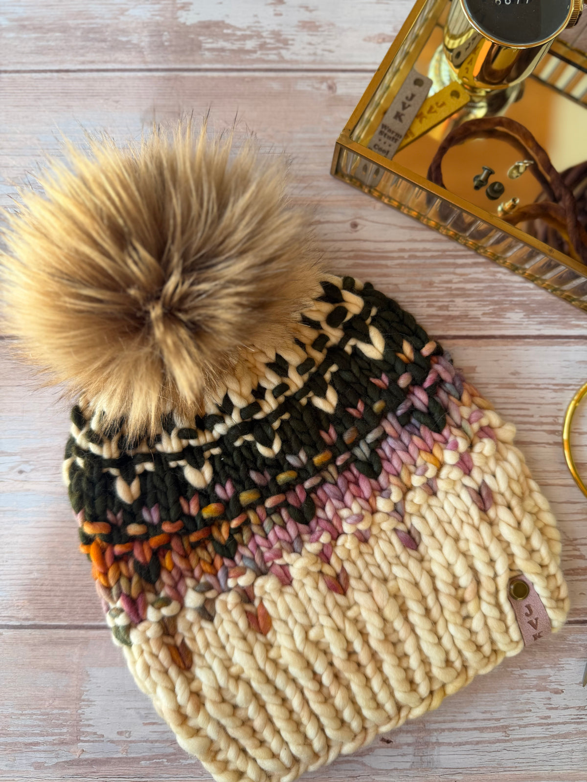 A Hand Knit Merino Wool Chunky Beanie