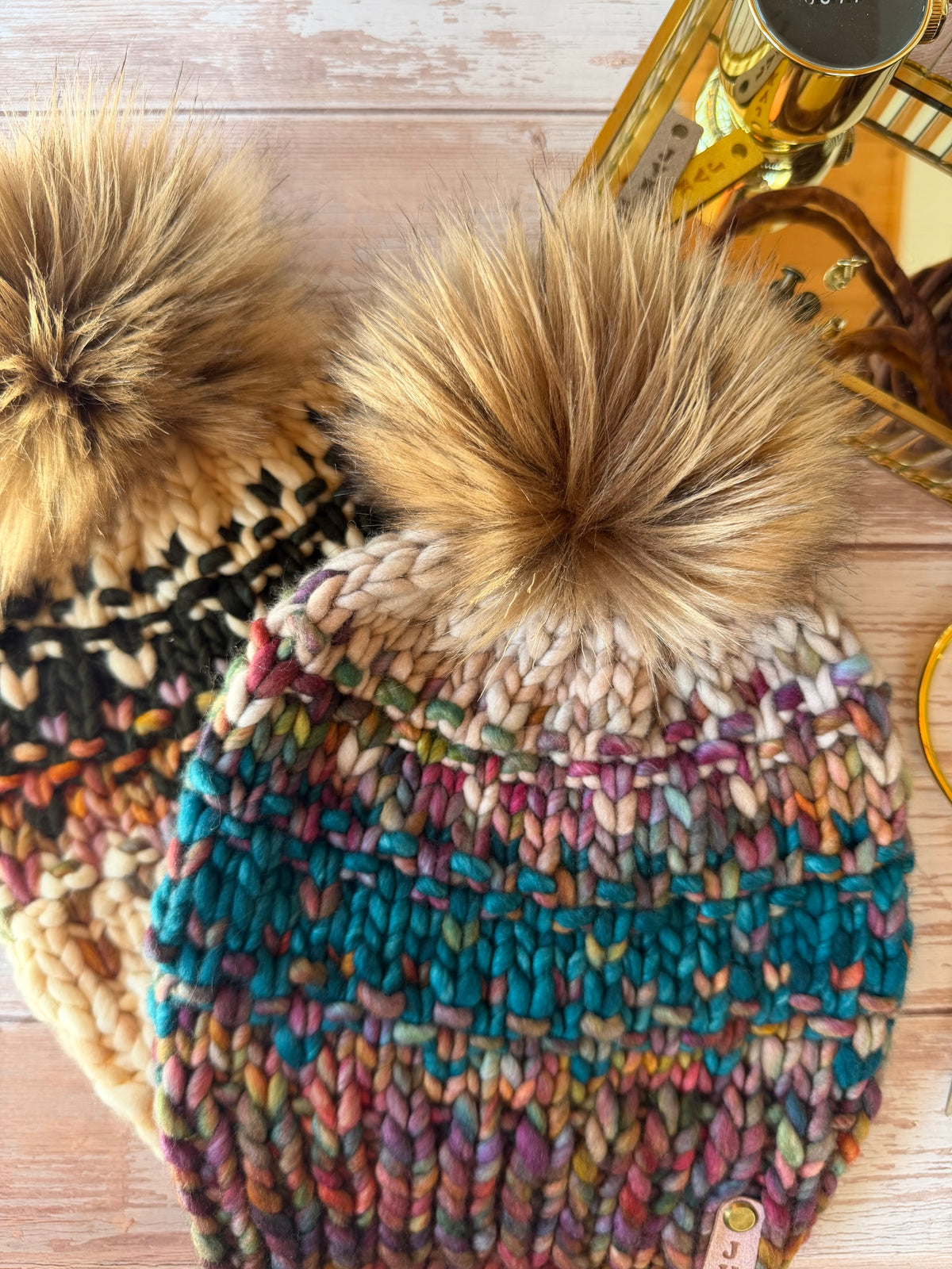 A Hand Knit Merino Wool Chunky Beanie