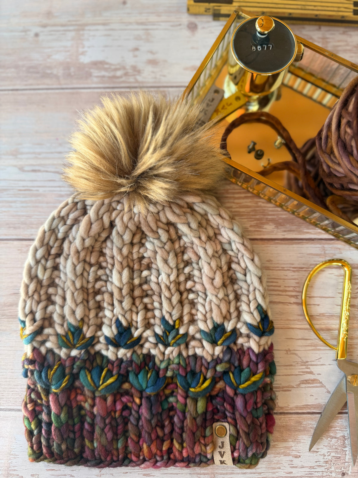 A Hand Knit Merino Wool Chunky Beanie