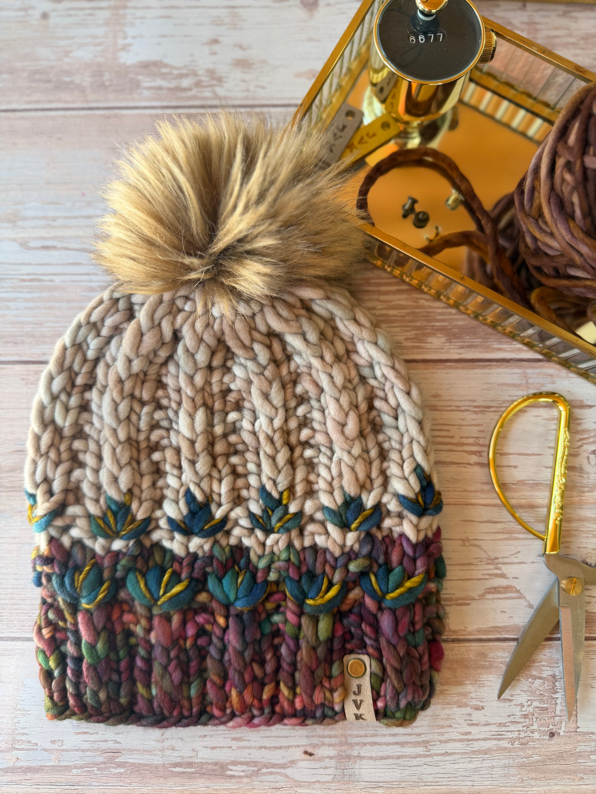 A Hand Knit Merino Wool Chunky Beanie