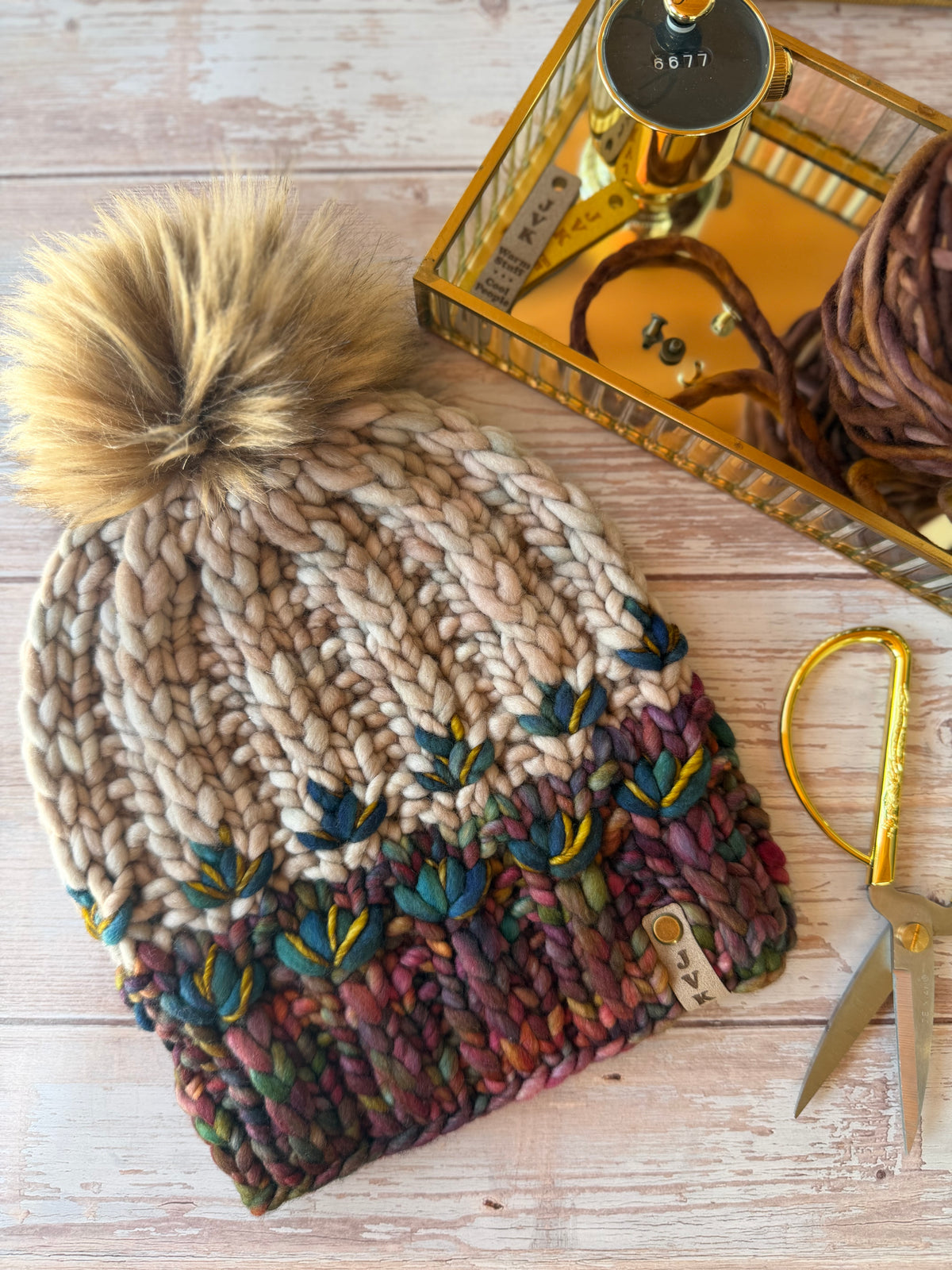 A Hand Knit Merino Wool Chunky Beanie