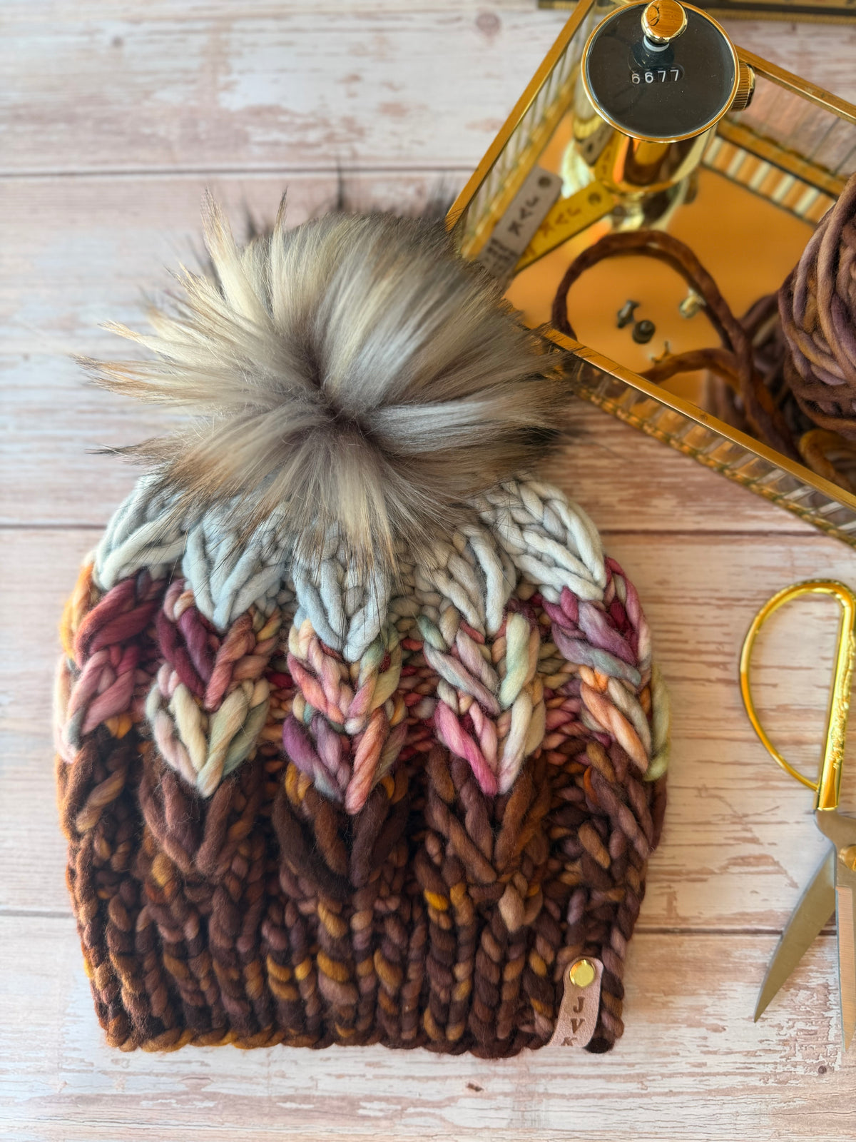 A Hand Knit Merino Wool Chunky Beanie