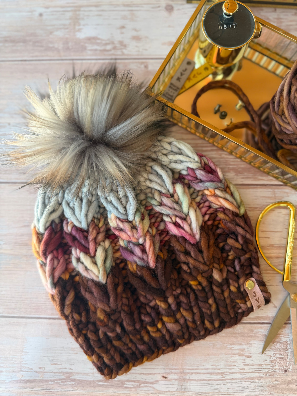 A Hand Knit Merino Wool Chunky Beanie