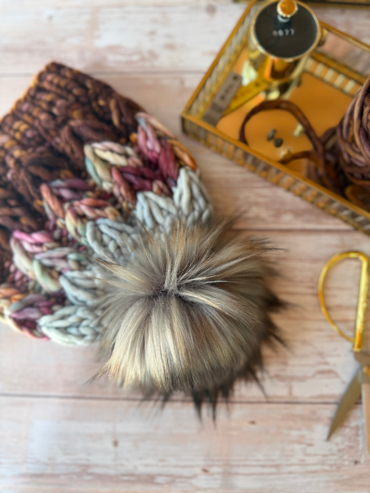 A Hand Knit Merino Wool Chunky Beanie
