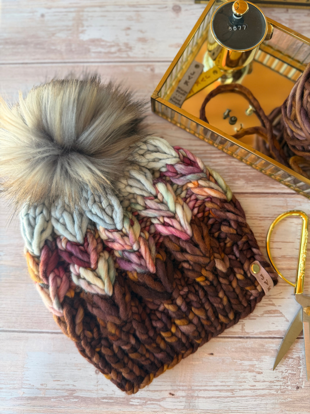 A Hand Knit Merino Wool Chunky Beanie