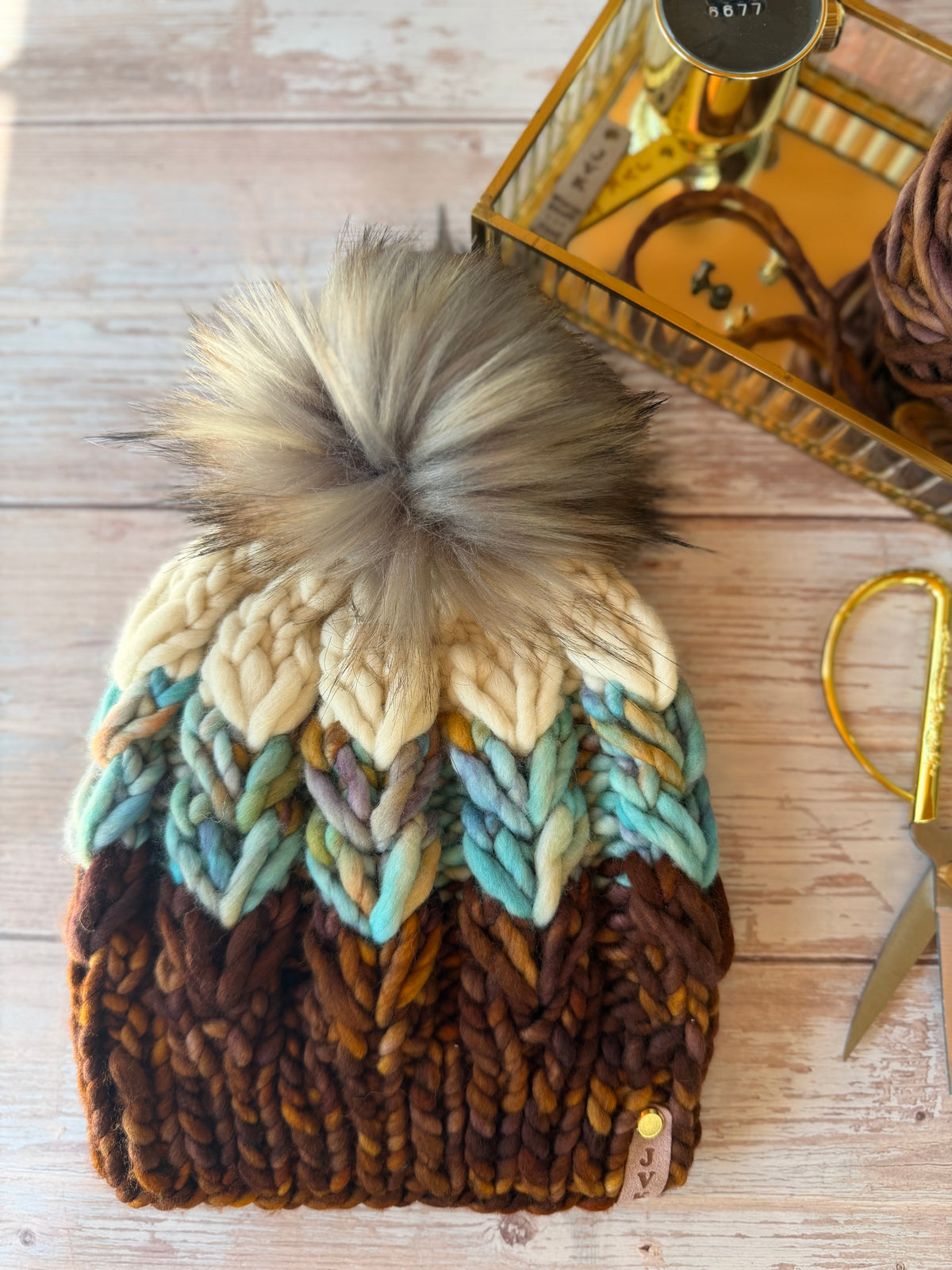 A Hand Knit Merino Wool Chunky Beanie