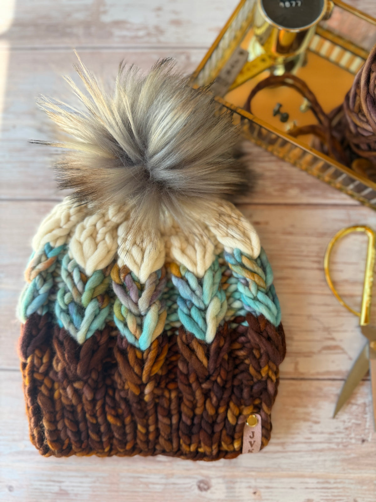 A Hand Knit Merino Wool Chunky Beanie