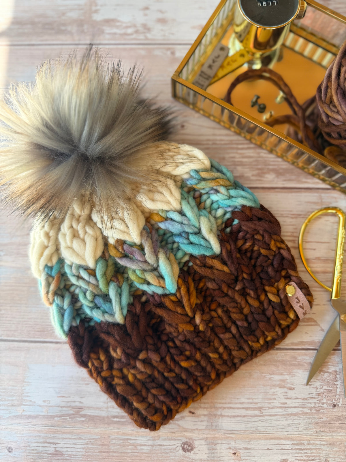 A Hand Knit Merino Wool Chunky Beanie