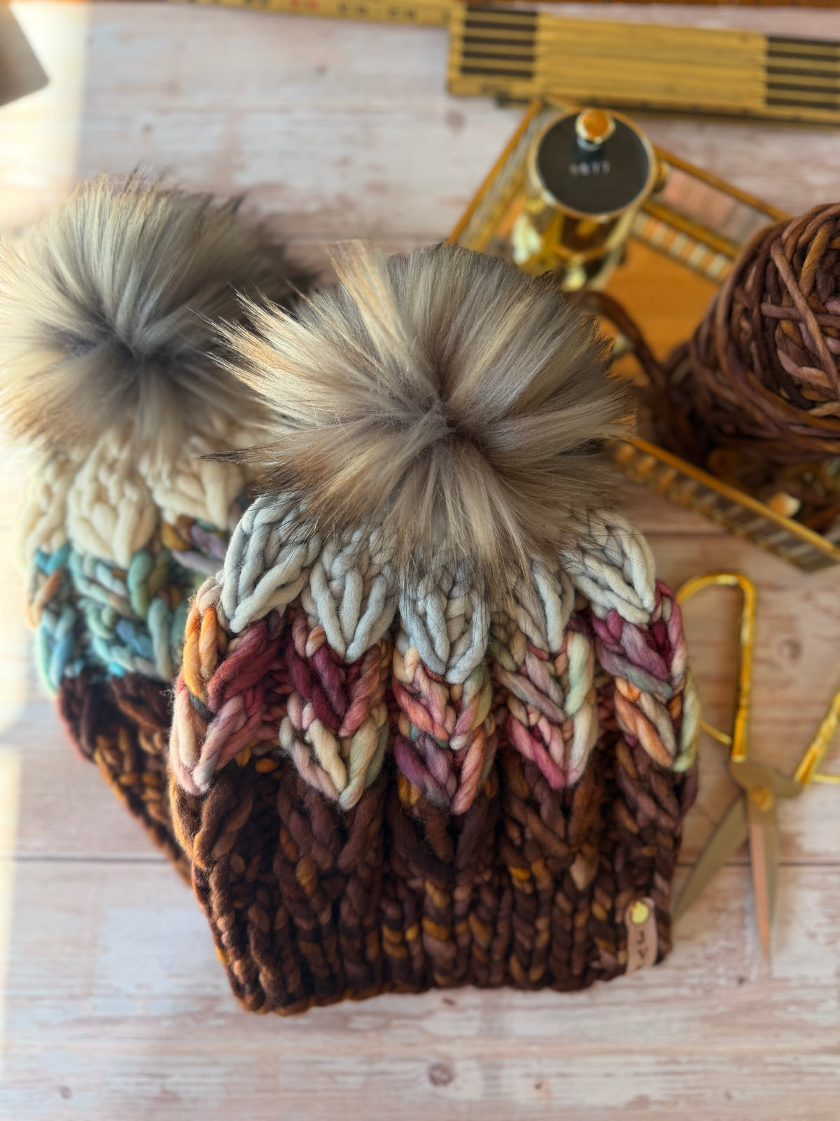 A Hand Knit Merino Wool Chunky Beanie