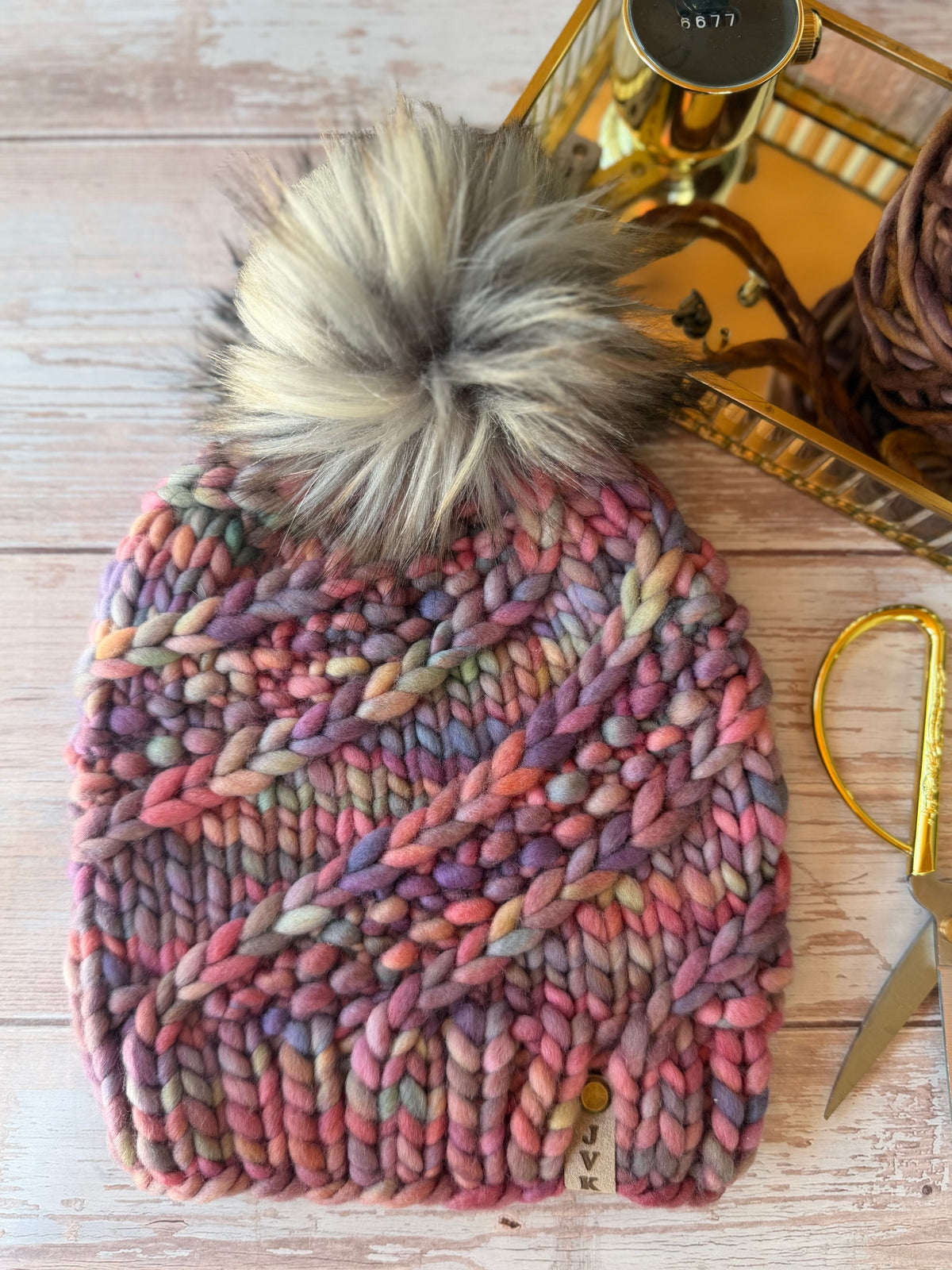 A Hand Knit Merino Wool Chunky Beanie
