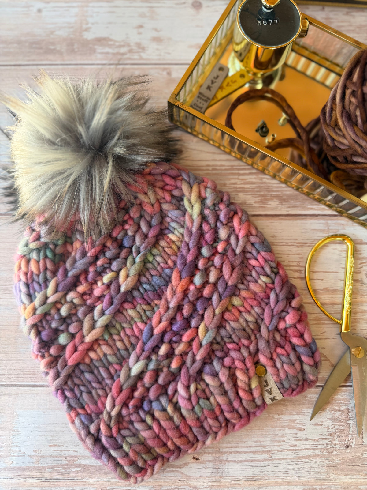 A Hand Knit Merino Wool Chunky Beanie