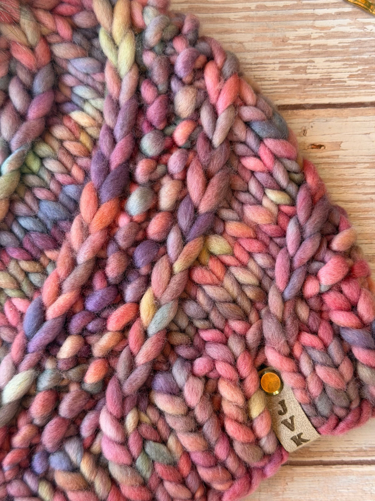 A Hand Knit Merino Wool Chunky Beanie
