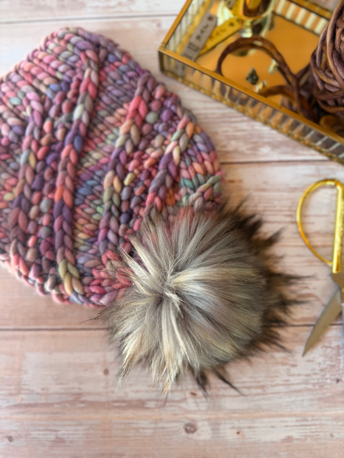 A Hand Knit Merino Wool Chunky Beanie