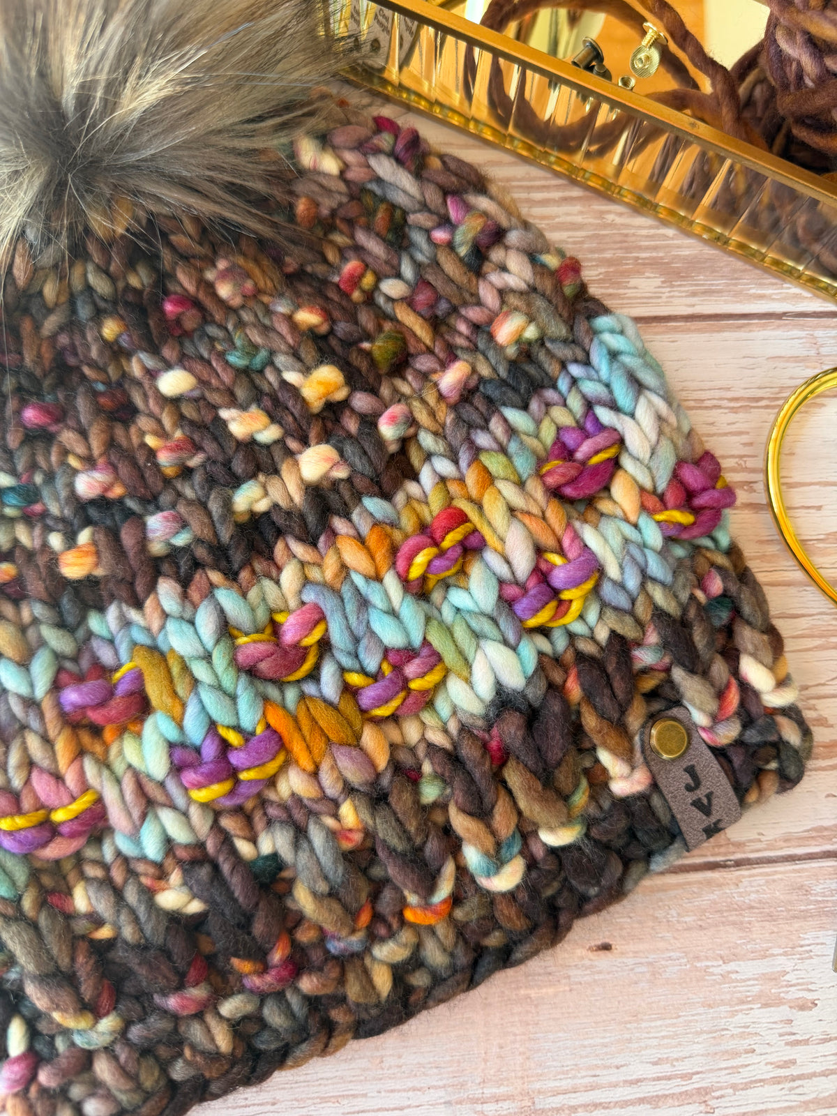 A Hand Knit Merino Wool Chunky Beanie