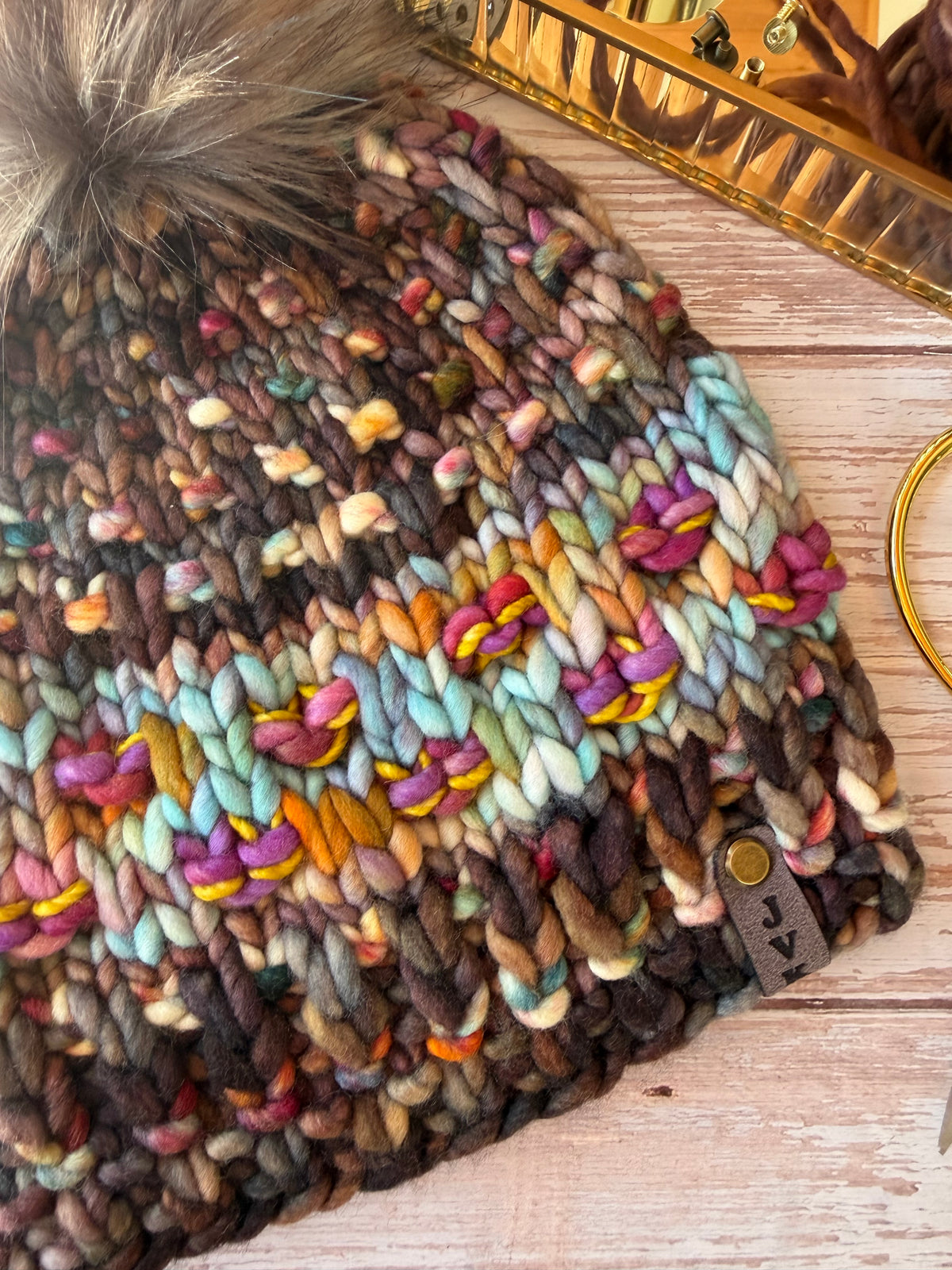 A Hand Knit Merino Wool Chunky Beanie