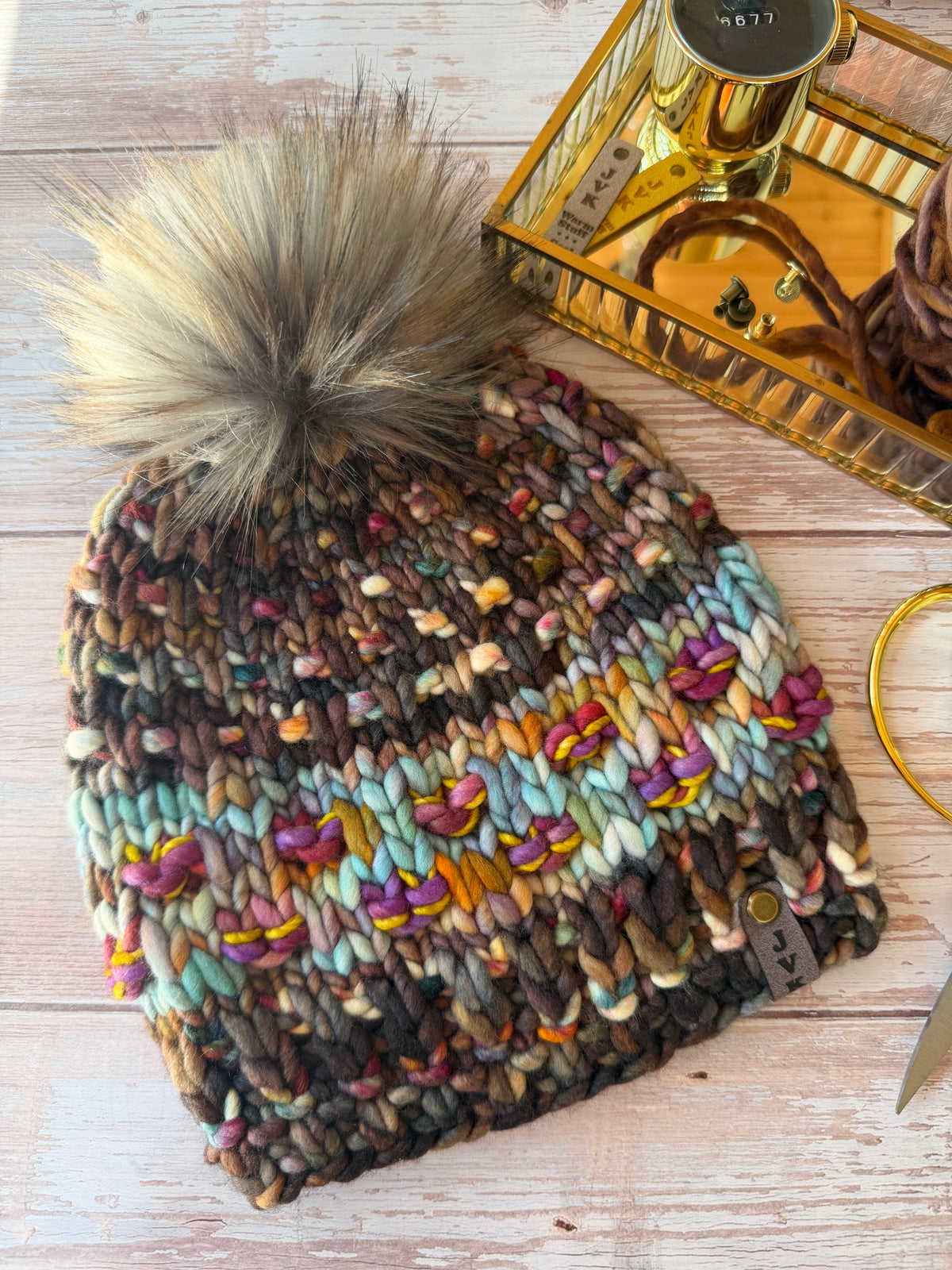 A Hand Knit Merino Wool Chunky Beanie
