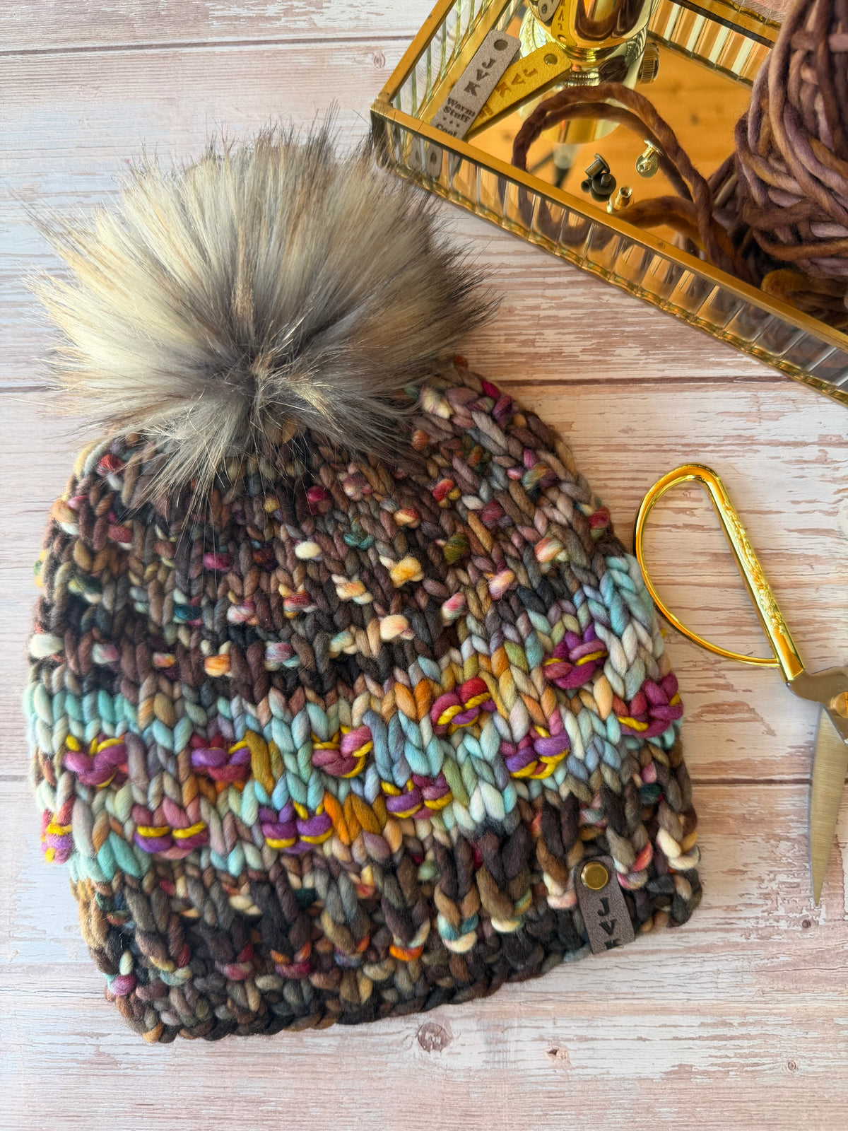 A Hand Knit Merino Wool Chunky Beanie