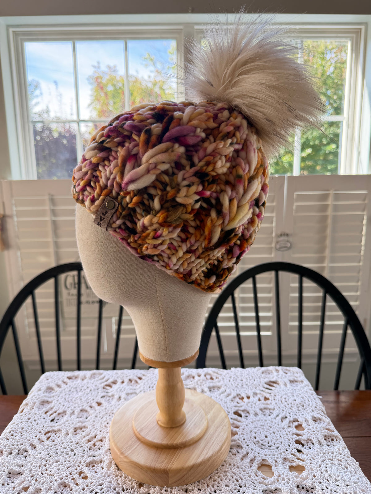 A Hand Knit Merino Wool Chunky Beanie