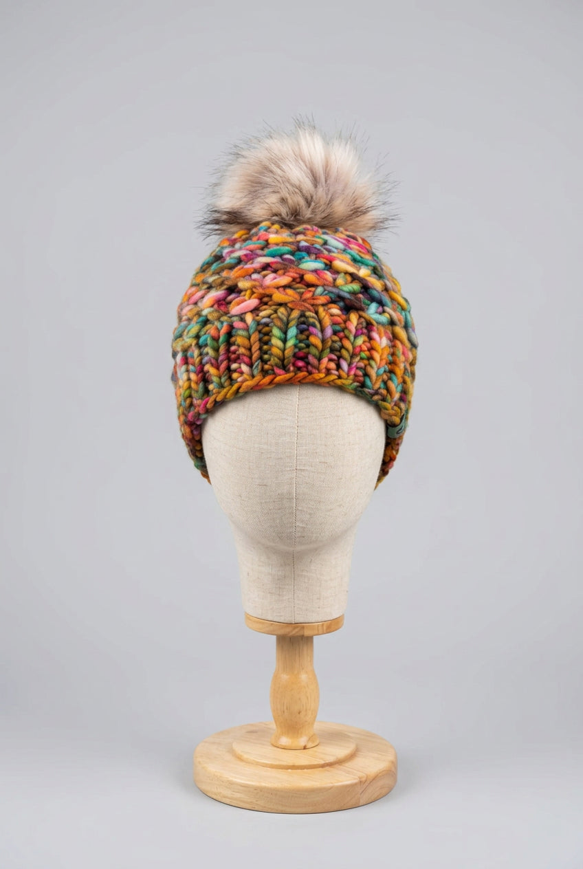A Hand Knit Merino Wool Chunky Beanie
