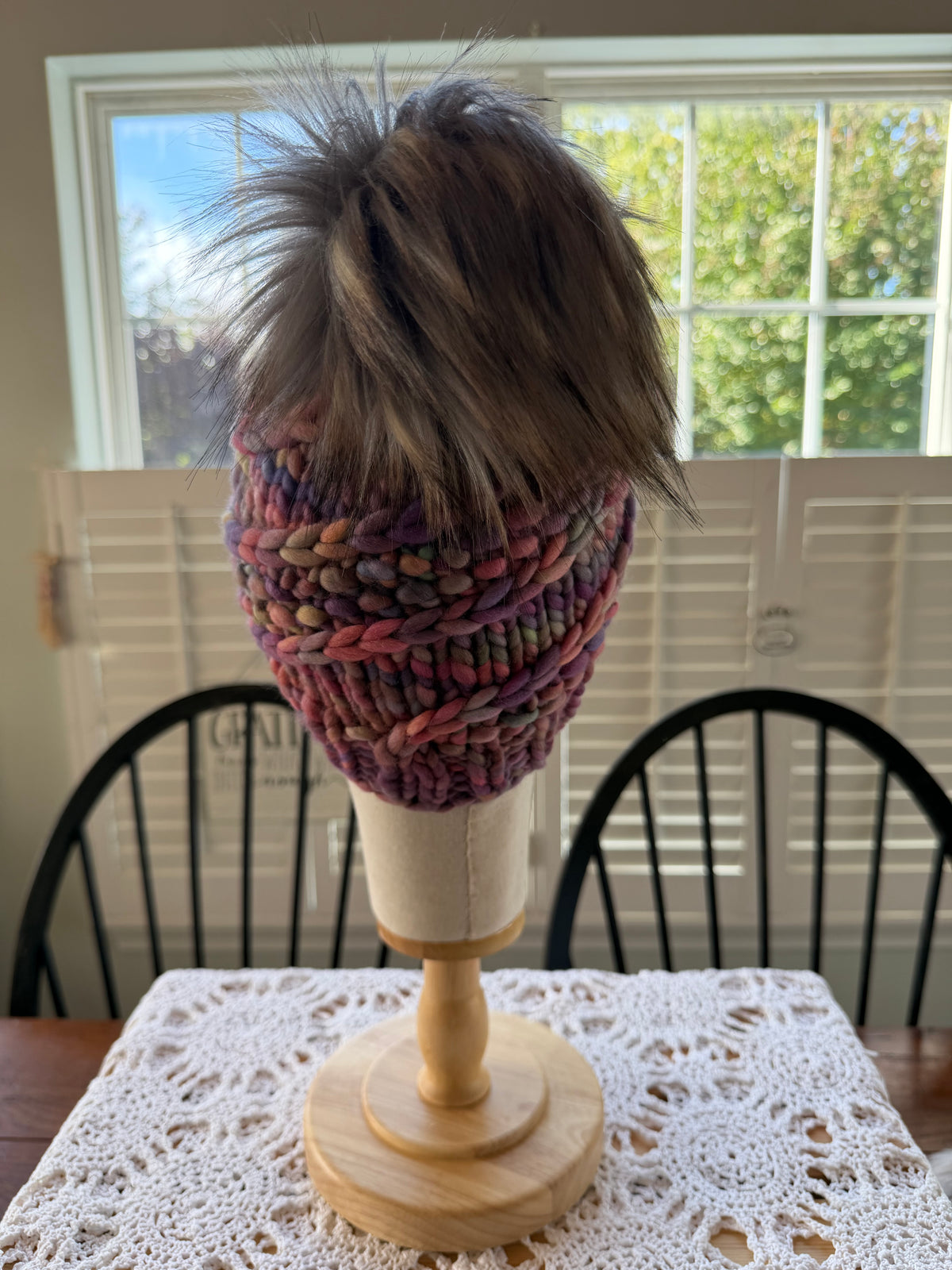 A Hand Knit Merino Wool Chunky Beanie