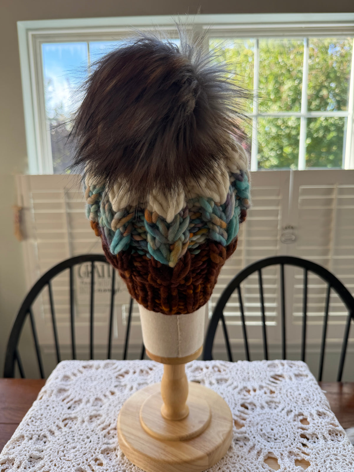 A Hand Knit Merino Wool Chunky Beanie