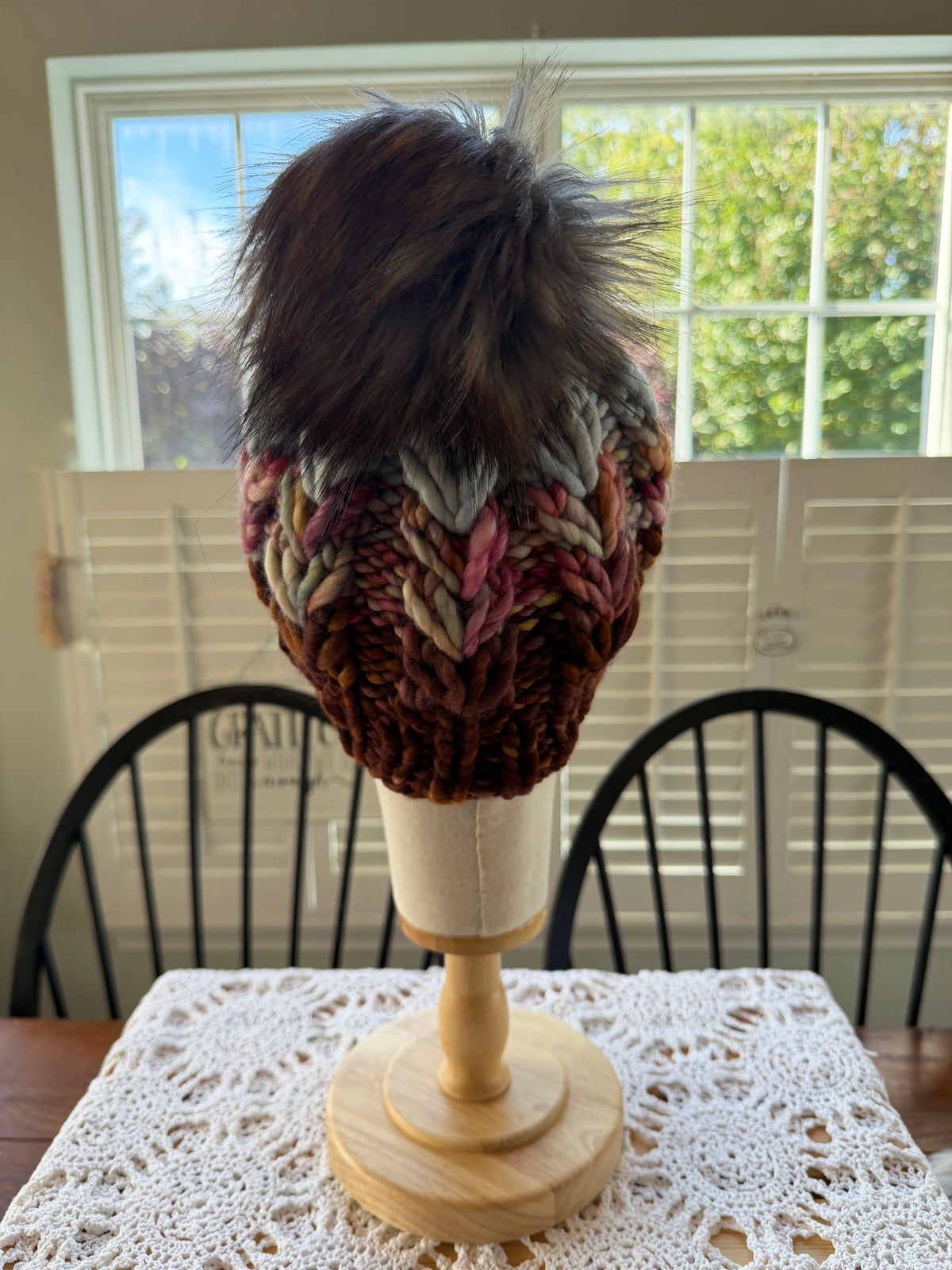 A Hand Knit Merino Wool Chunky Beanie