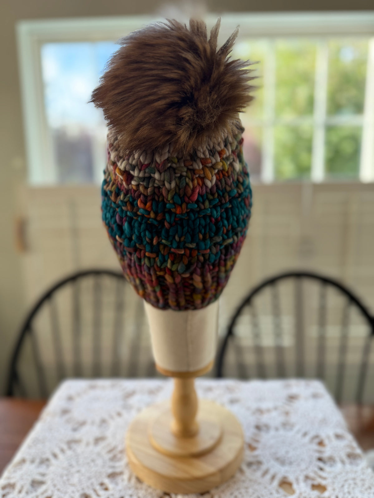 A Hand Knit Merino Wool Chunky Beanie