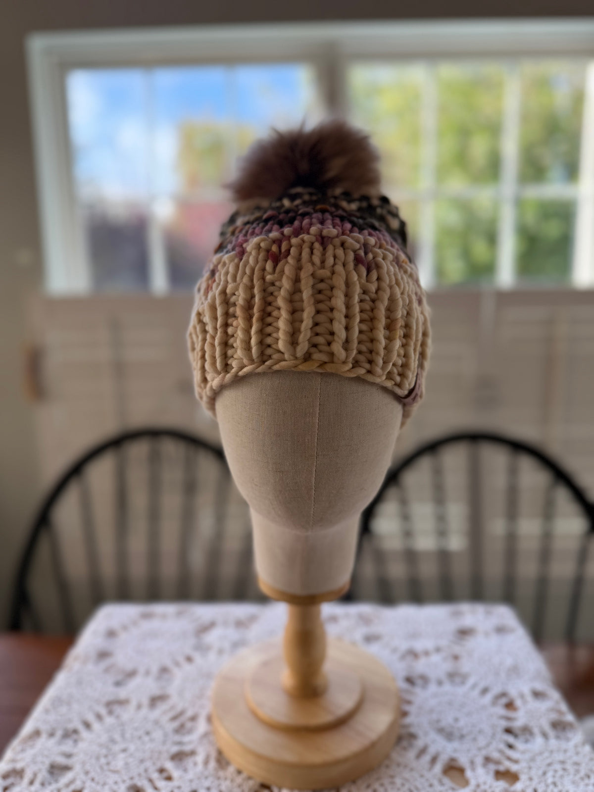 A Hand Knit Merino Wool Chunky Beanie